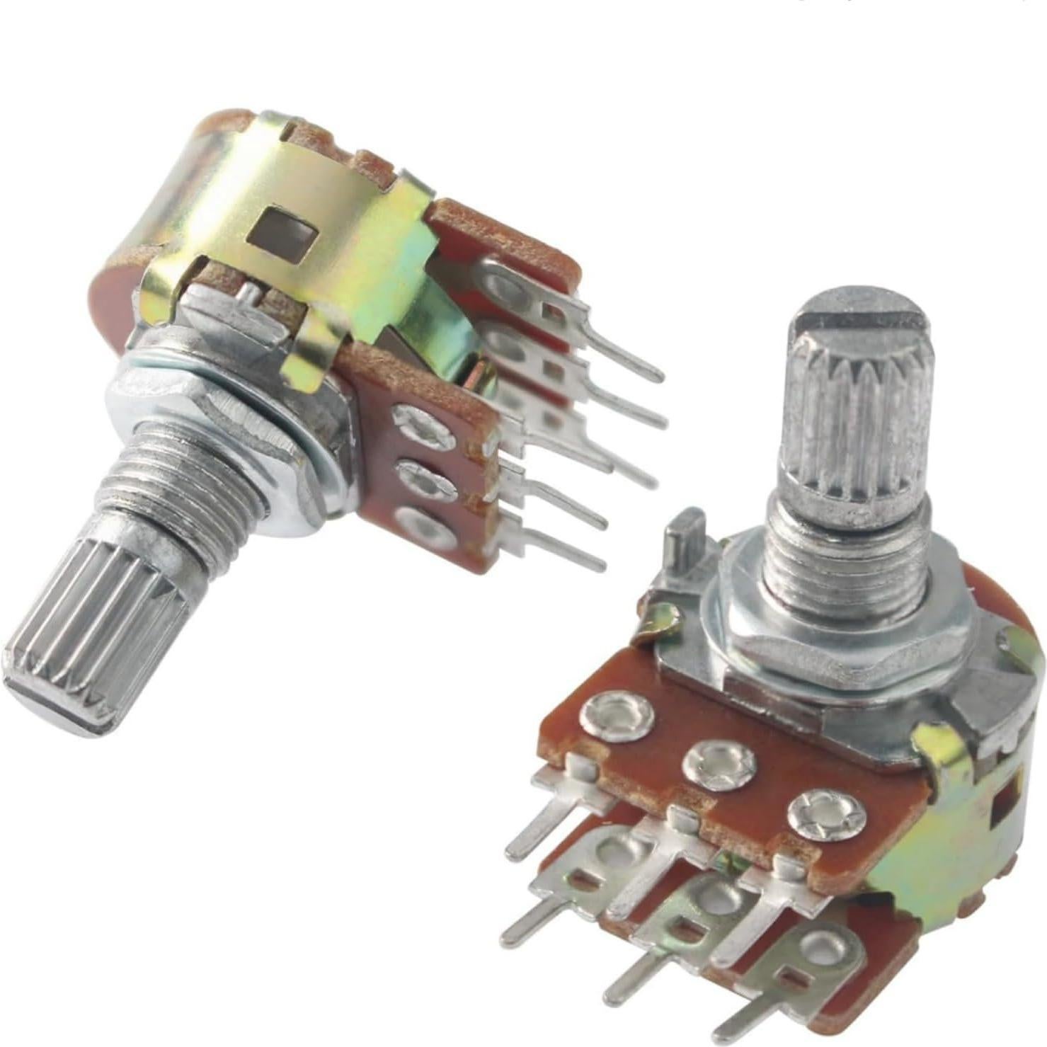 5 Potenciometros Rotativos Duplicados WH148 10K 6 Pines 15mm