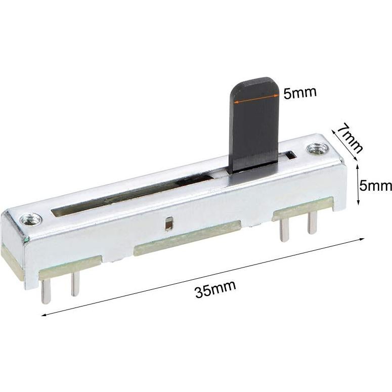Potenciómetros Lineales uxcell B100K 100K Ohm 35mm 5pcs
