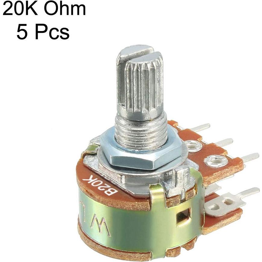 Potenciometro Doble Giro 20K Ohm uxcell WH148 5 Piezas
