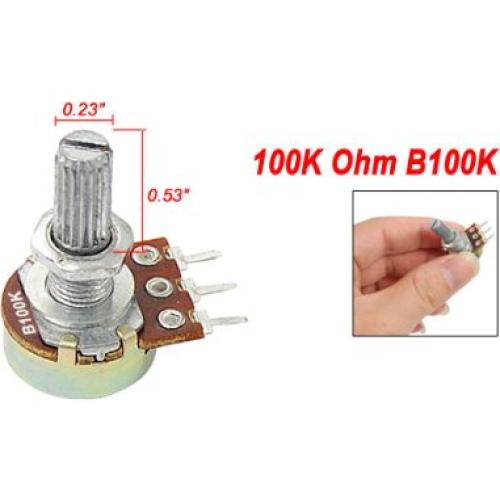 Potenciómetro Rotativo uxcell 100K ohm 1/2W Lineal