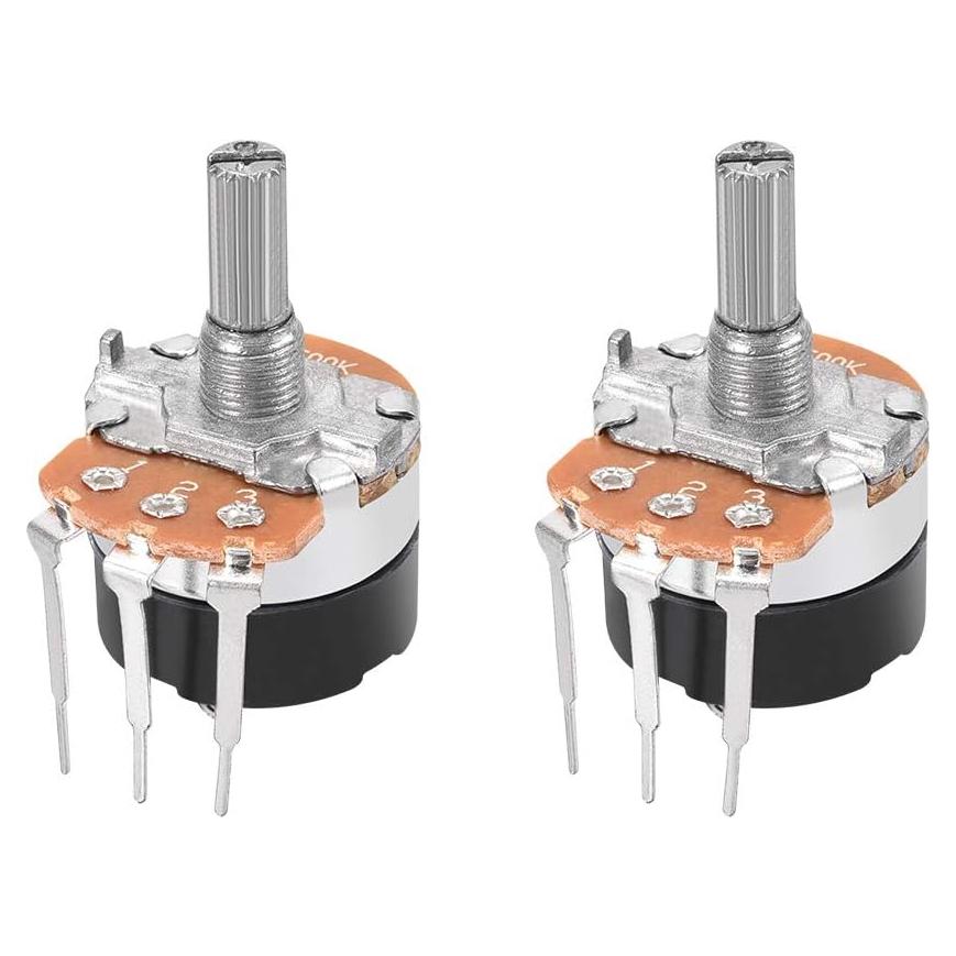 Potenciómetro de Película de Carbono uxcell WH138 500K Ohm 2pcs