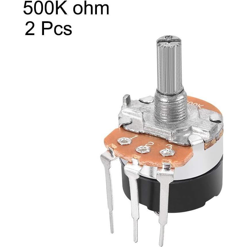 Potenciómetro de Película de Carbono uxcell WH138 500K Ohm 2pcs