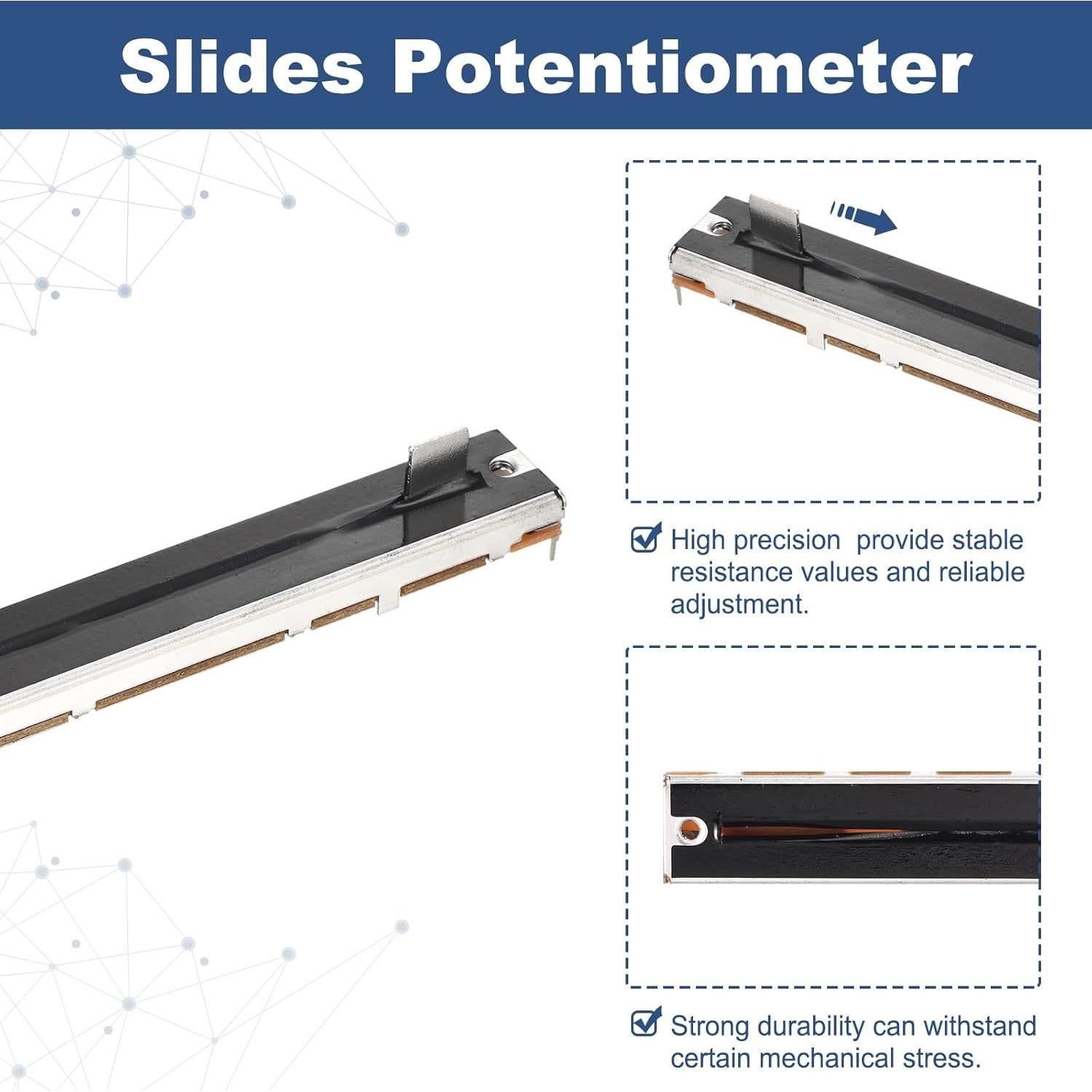 Potenciometro Deslizante Lineal MECCANIXITY B10K 128mm 5 Pcs
