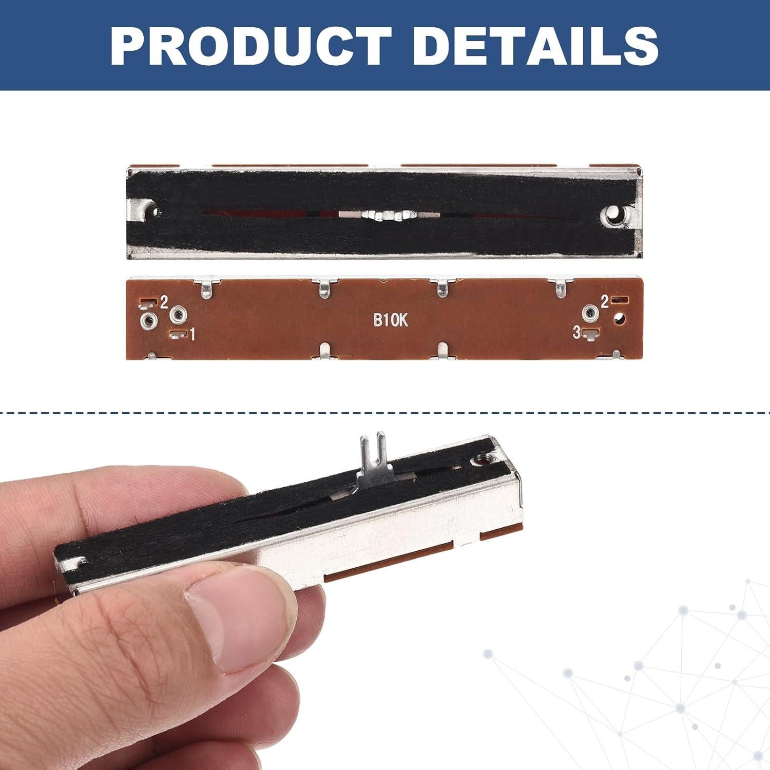 Potenciometro Deslizante Lineal B10K 88mm 10 Piezas MECCANIXITY