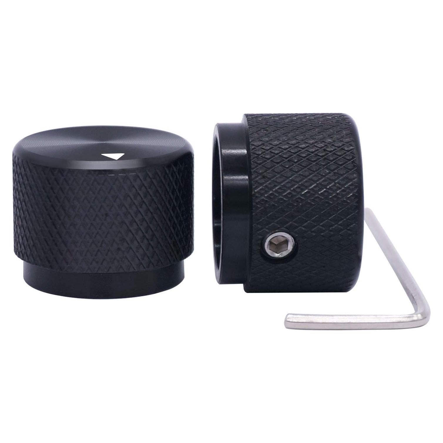 Perillas de Control Rotativas Taiss de Aluminio Negra 20x15.5mm - 2 Pcs