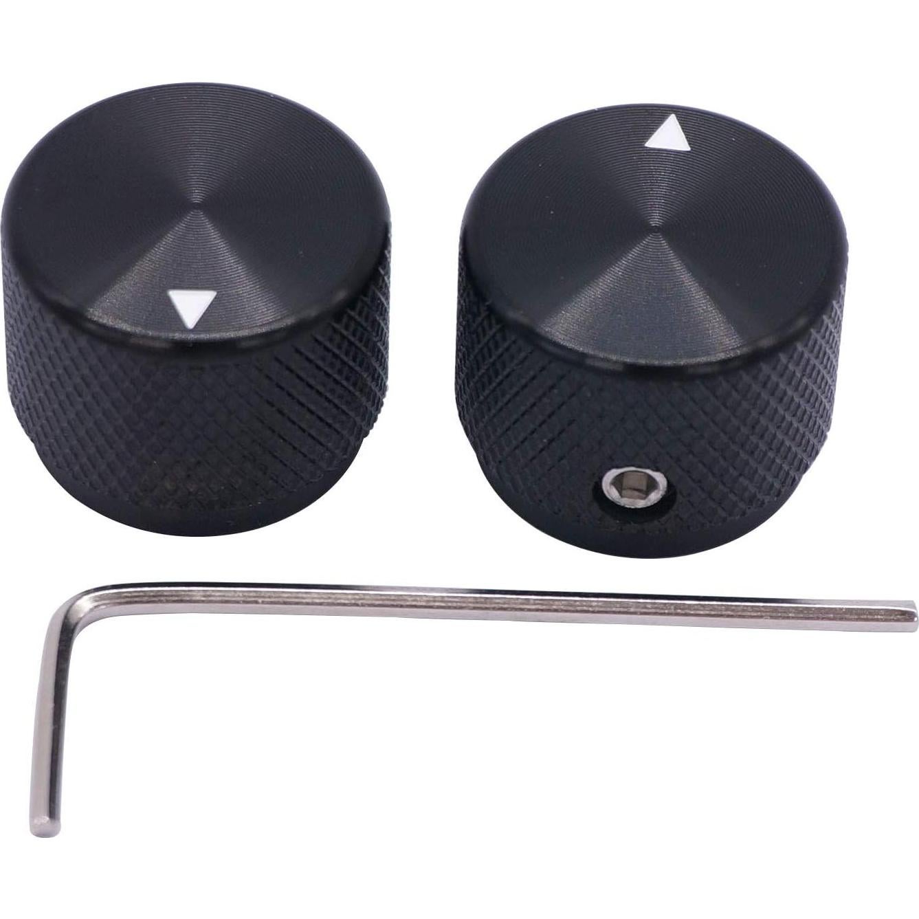 Perillas de Control Rotativas Taiss de Aluminio Negra 20x15.5mm - 2 Pcs