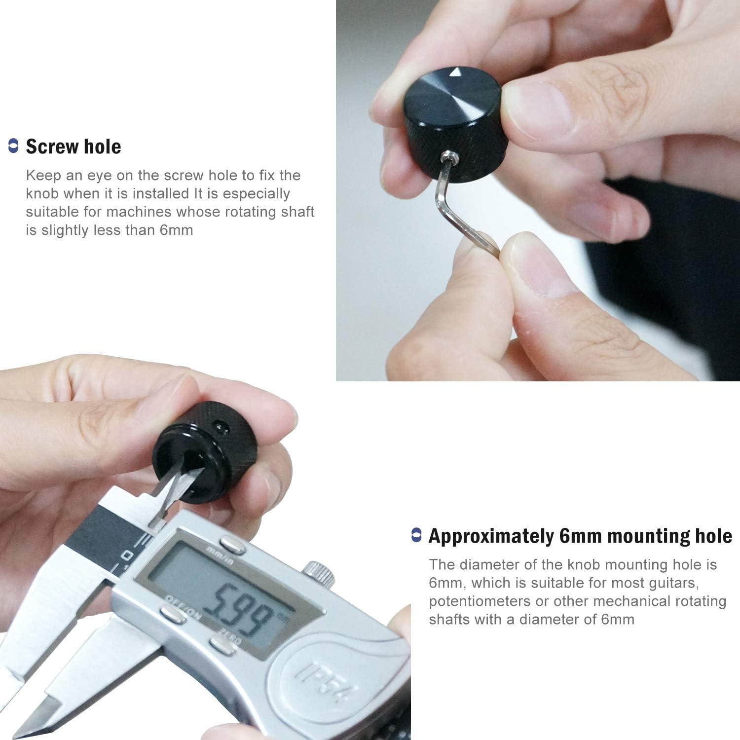 Perillas de Control Rotativas Taiss de Aluminio Negra 20x15.5mm - 2 Pcs