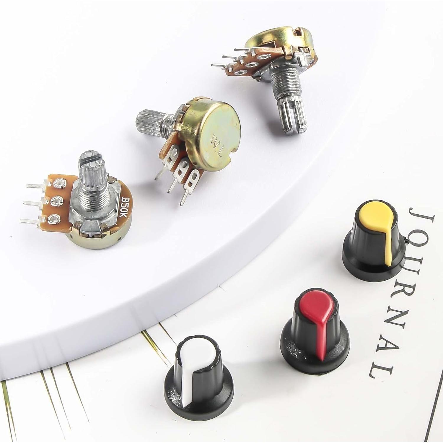 Kit de 10 Potenciómetros WH148 2K Ohm con Perillas Rotativas