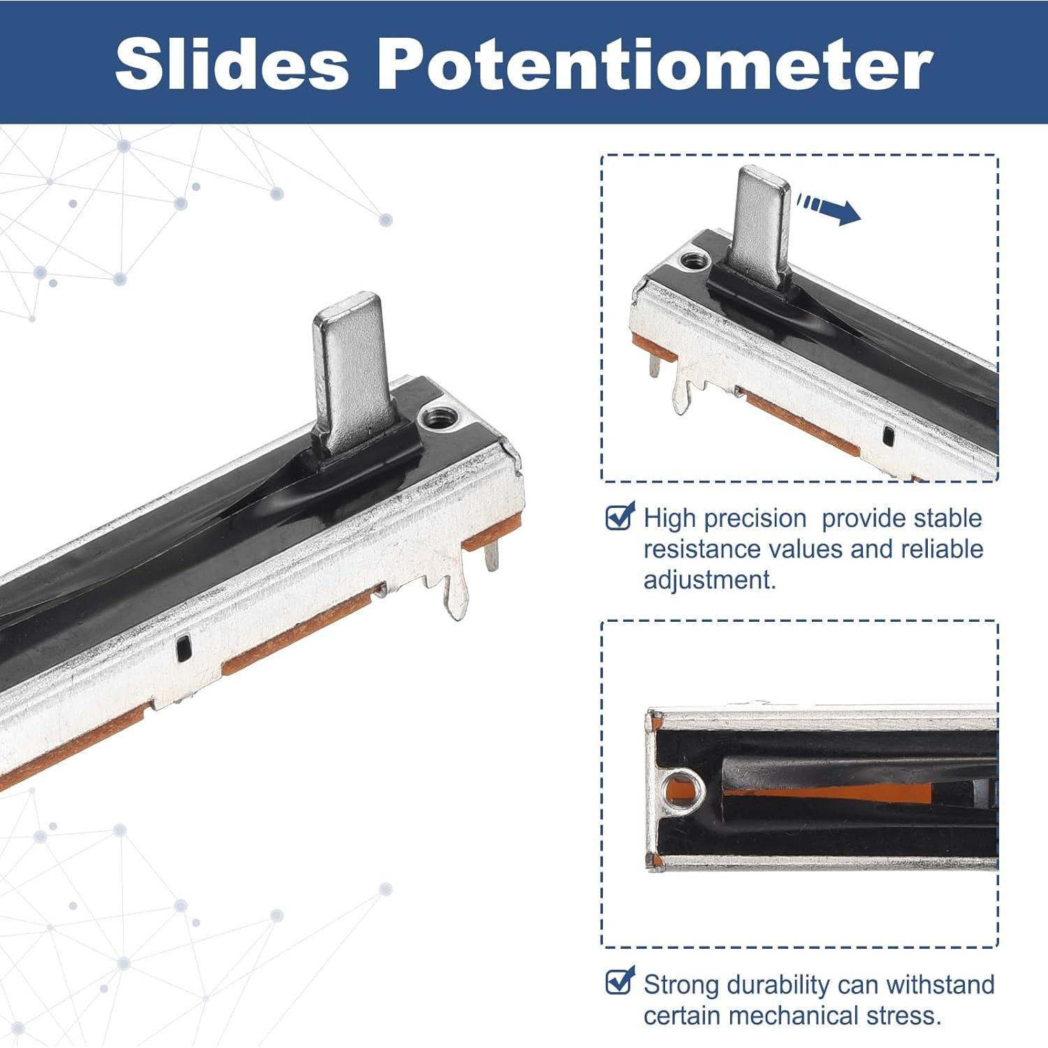 Potenciometro Lineal Deslizante 10Pcs B100K 45mm MECCANIXITY