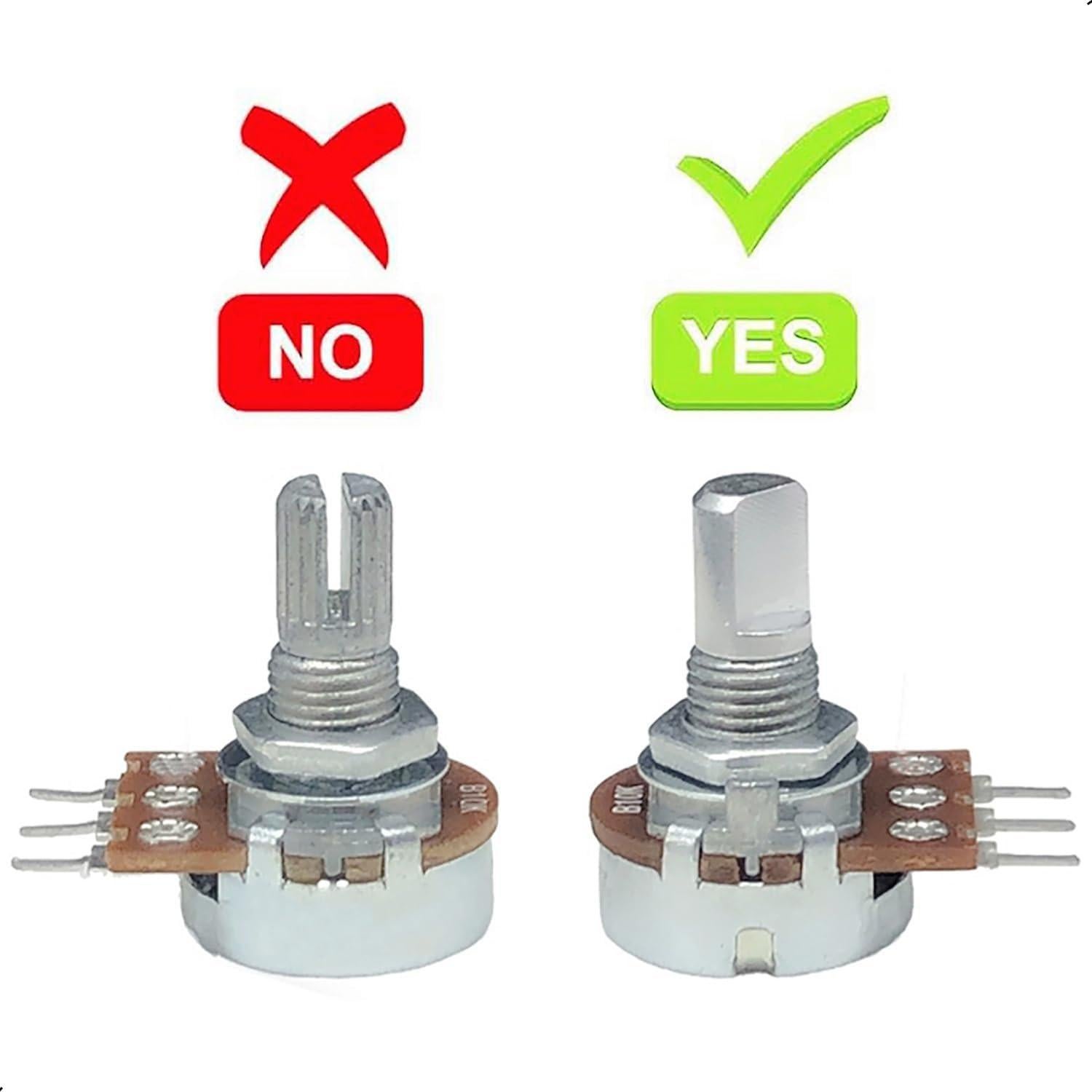 10 Perillas de Control de Potenciómetro D Tipo 6mm ZXUEZHENG Negro