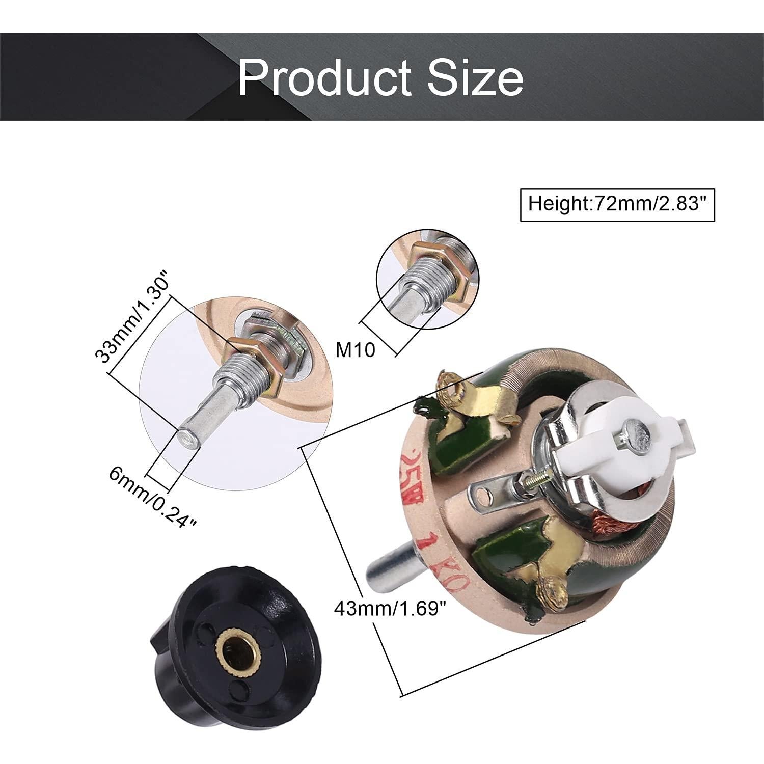 Potenciometro Cerámico 25W 1K Ohm Fielect Regulador RPM