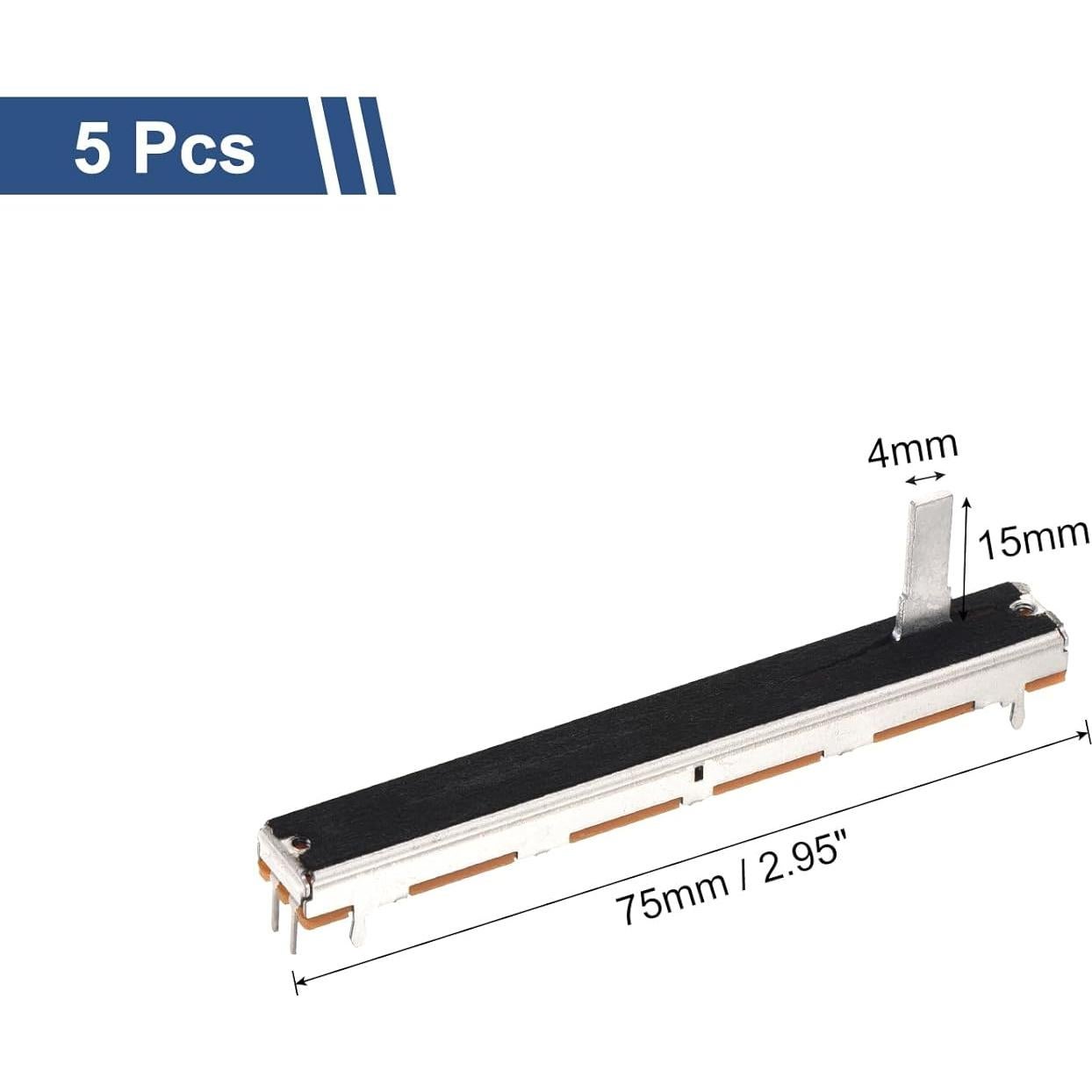Potenciometro Lineal Doble MECCANIXITY B10Kx2 75mm 5 Pcs
