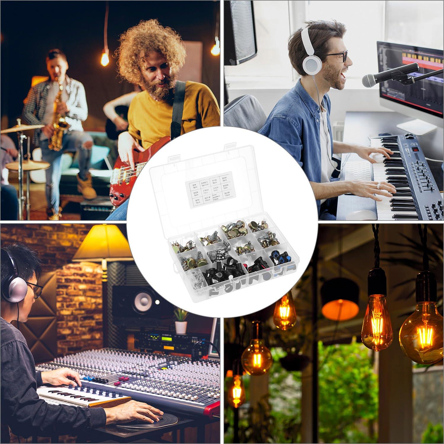 Kit de Potenciómetros QWORK 200 Piezas WH148 1K a 1M Ohm