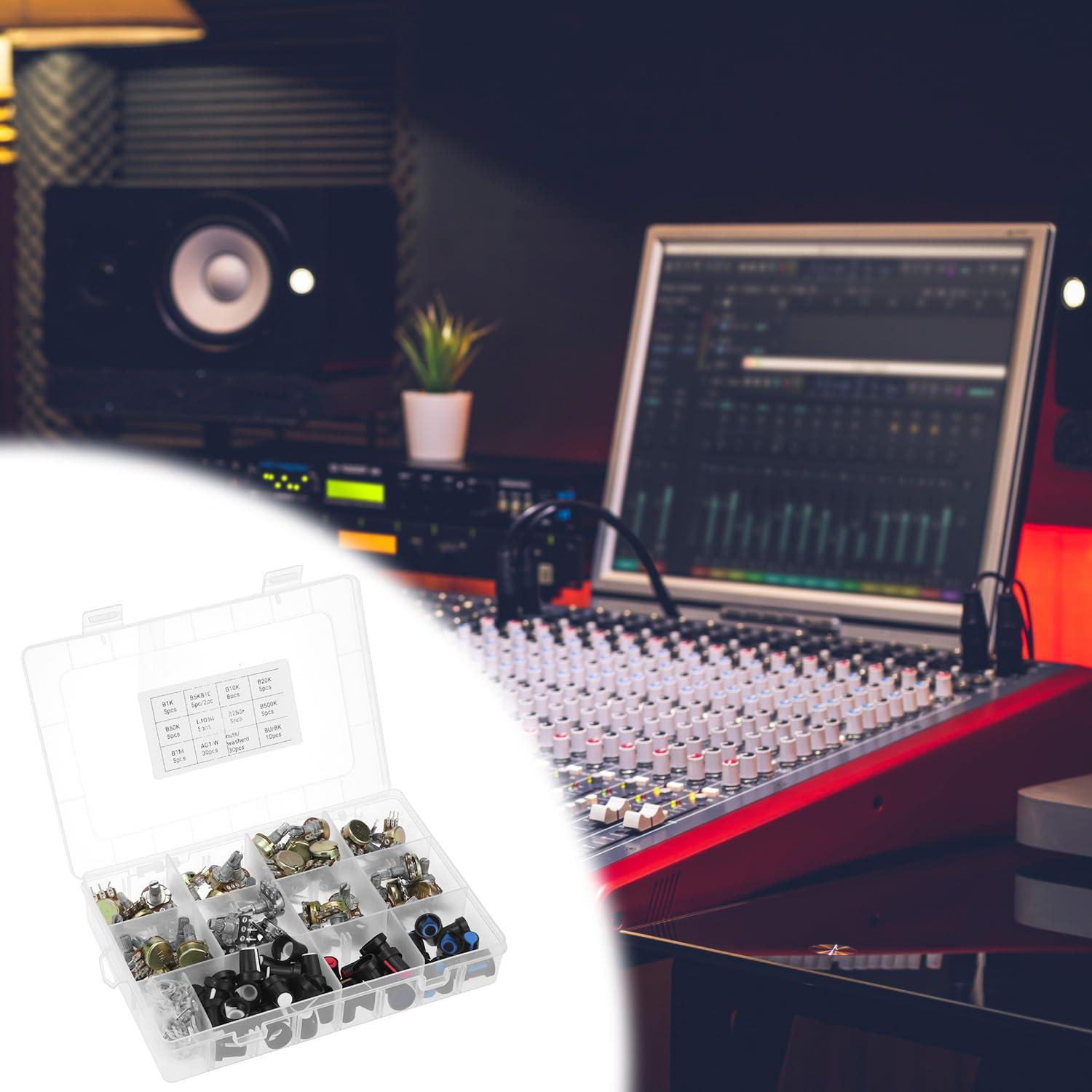 Kit de Potenciómetros QWORK 200 Piezas WH148 1K a 1M Ohm