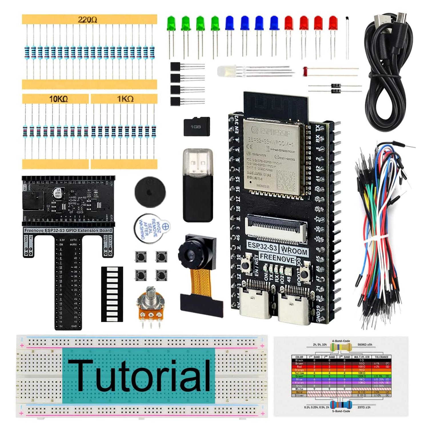 Kit de Inicio FREENOVE ESP32-S3 con Cámara y Tutorial 418 Páginas