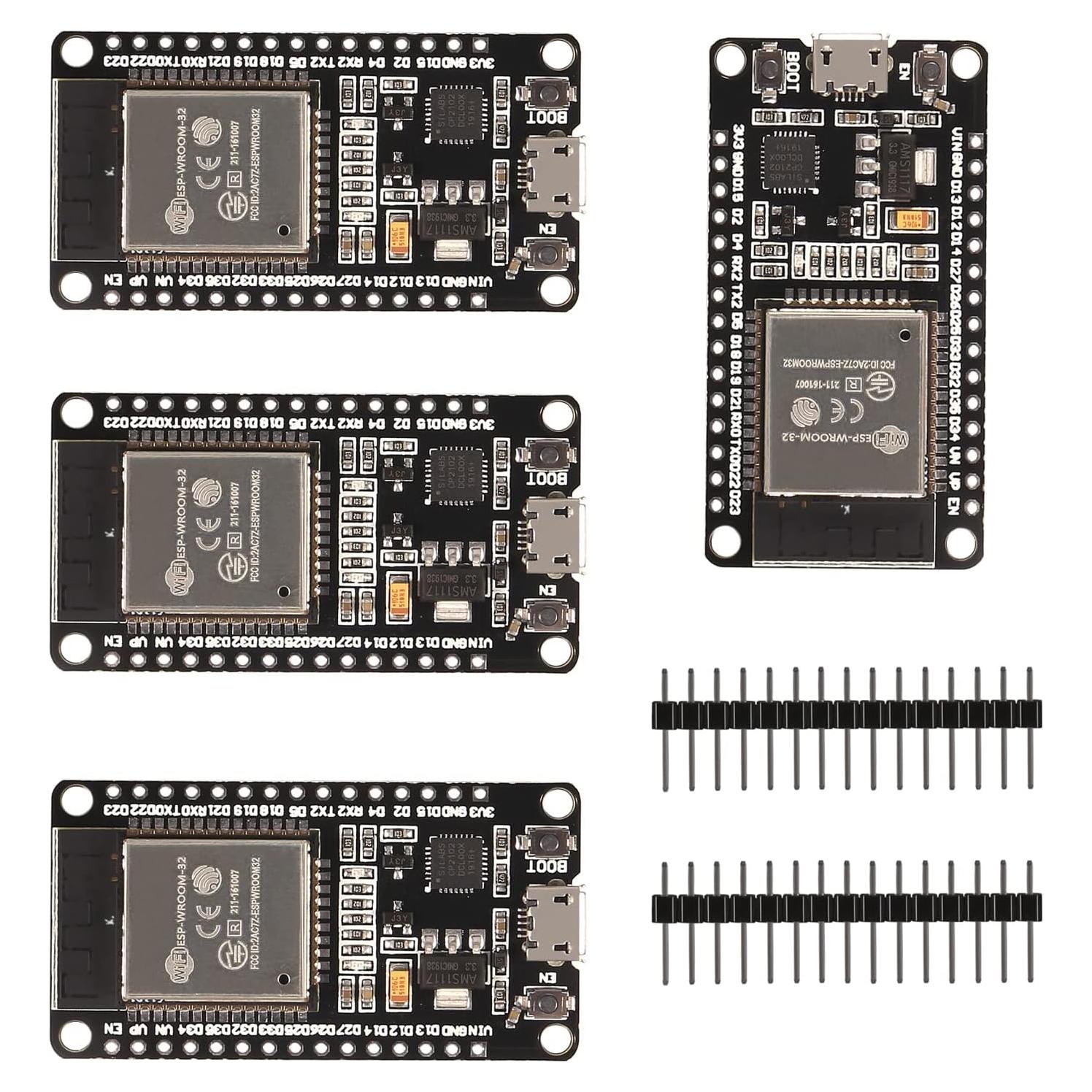 4 Placas de Desarrollo ESP32 DORHEA WiFi 2 Núcleos 802.11ac