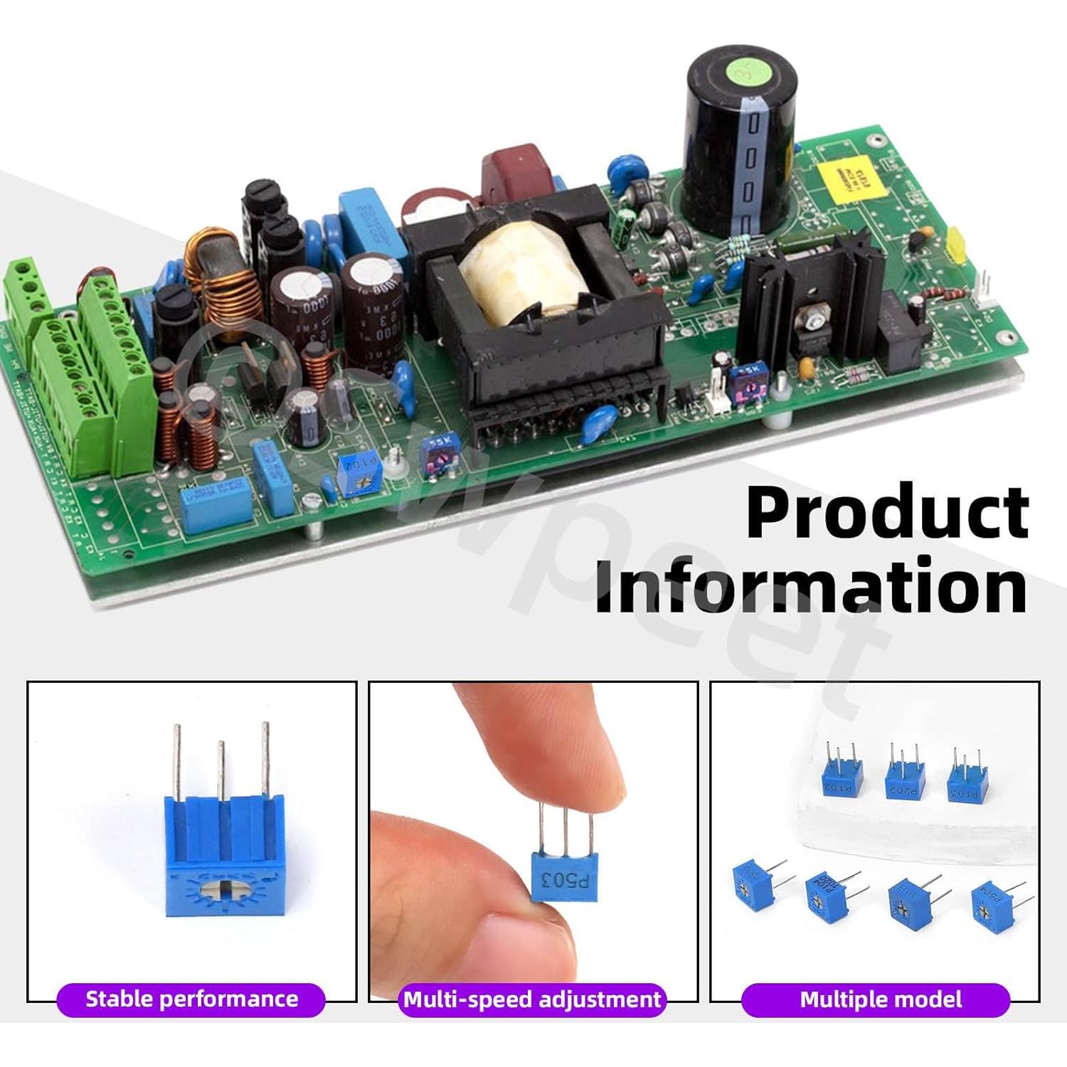 Kit 66Pcs Potenciómetros Ajustables Swpeet 3362 100-1M Ohm