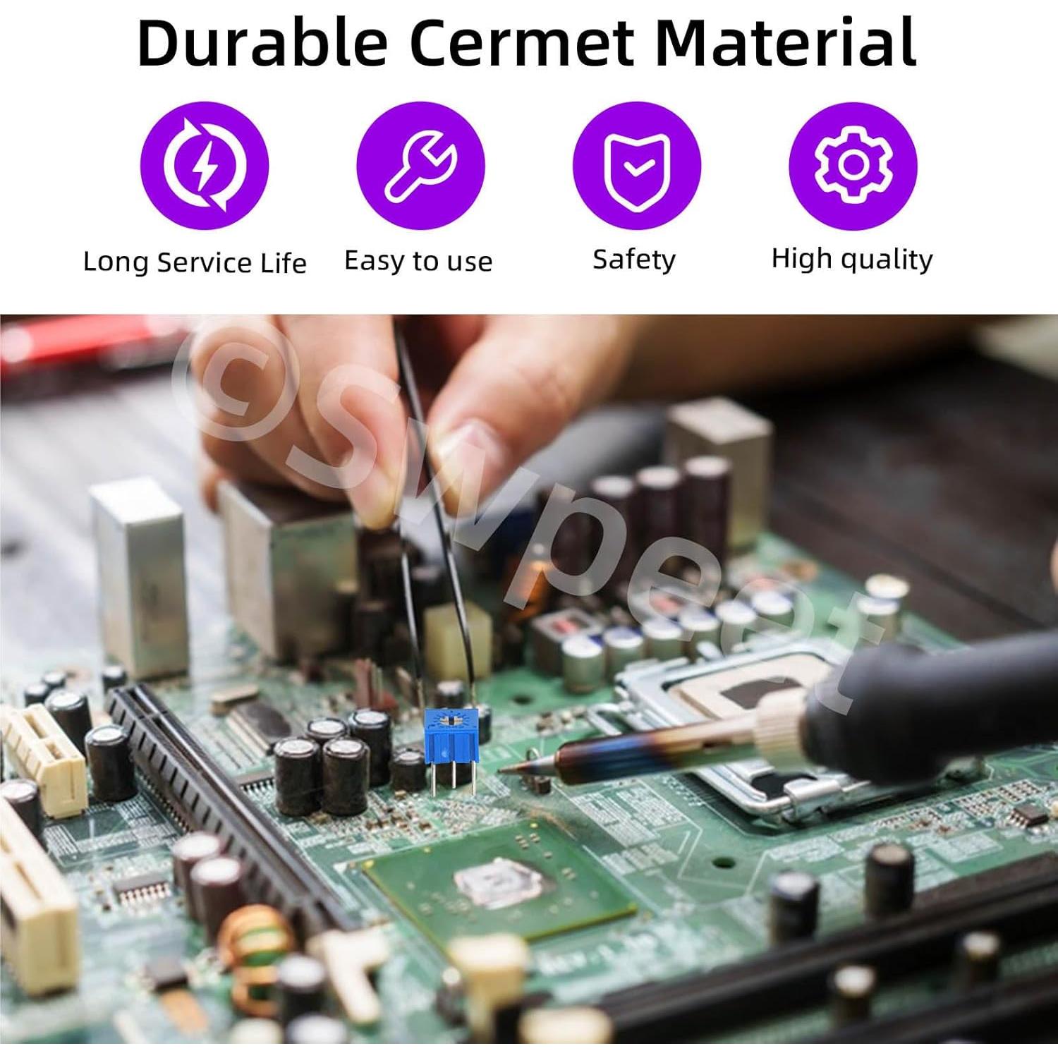 Kit 66Pcs Potenciómetros Ajustables Swpeet 3362 100-1M Ohm