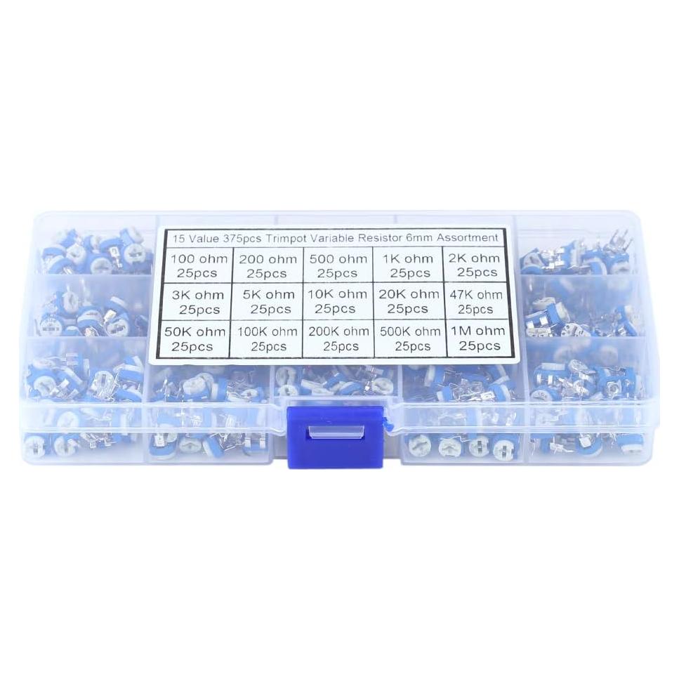 Kit de Potenciometros Trimmer 375pcs 100Ω-1MΩ Electrónica