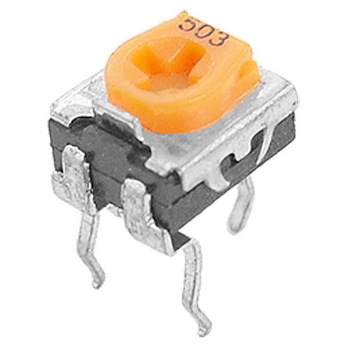 100 Potenciometros Trimmer Uxcell 50K Ohm DIP 3 Pines