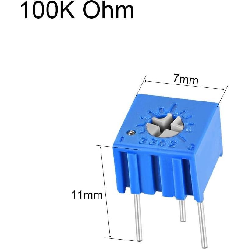 Potenciometro Trimmer 100K Ohm uxcell 3362P-104 10 Piezas
