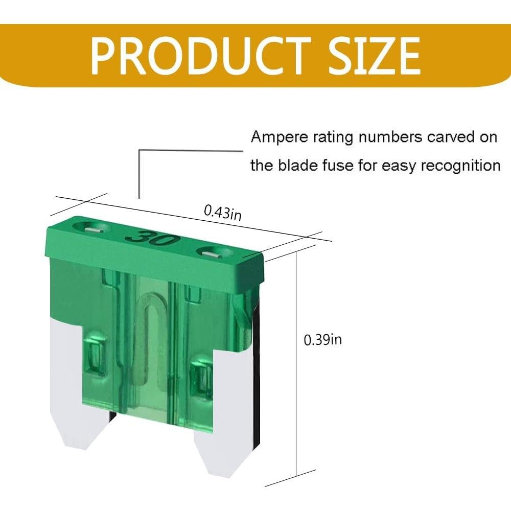 Kit de 70 Fusibles Estándar DWARFOO 2A-30A Coloridos para Auto