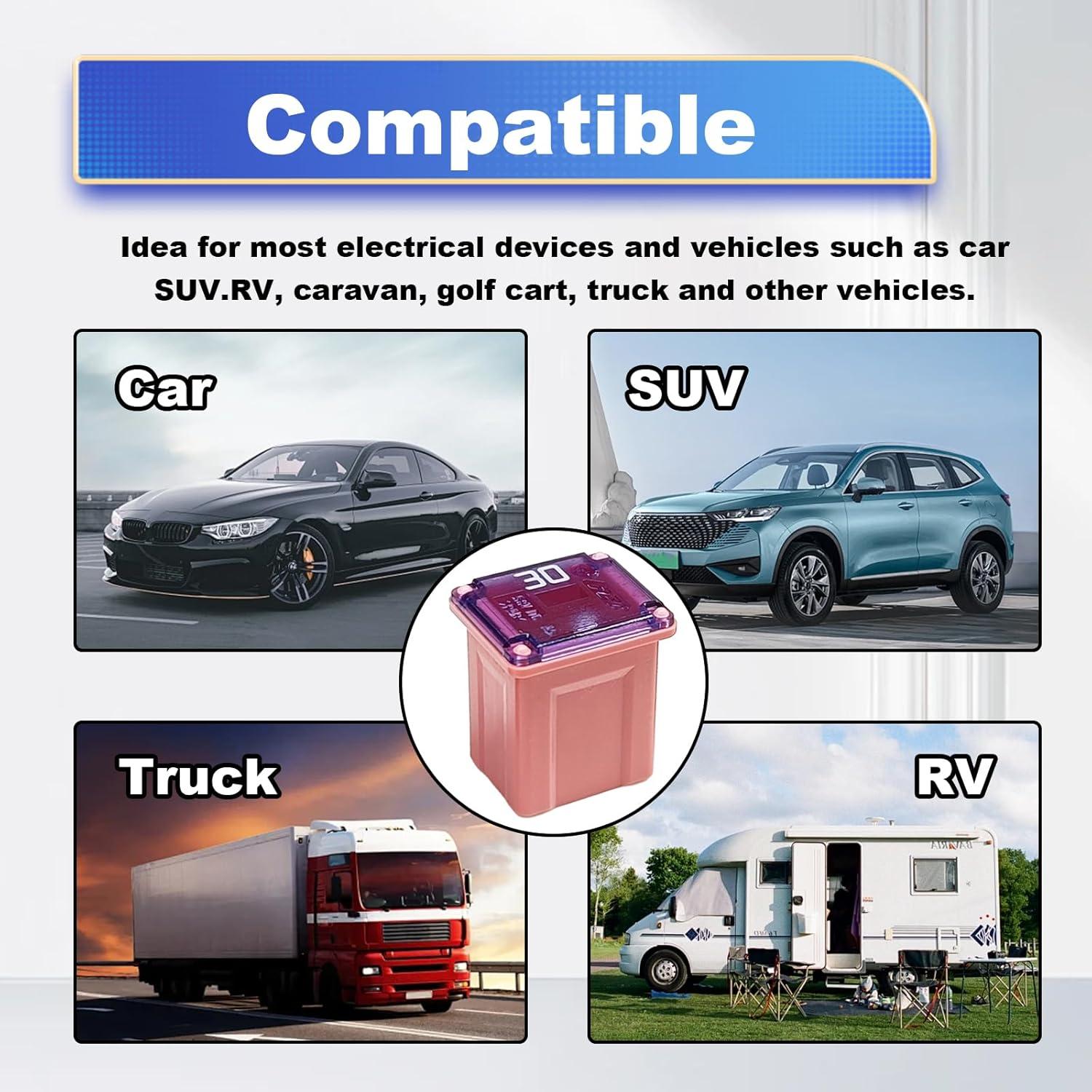 Kit de Fusibles Jcase Pleoos 10 Piezas 20A-60A para Autos