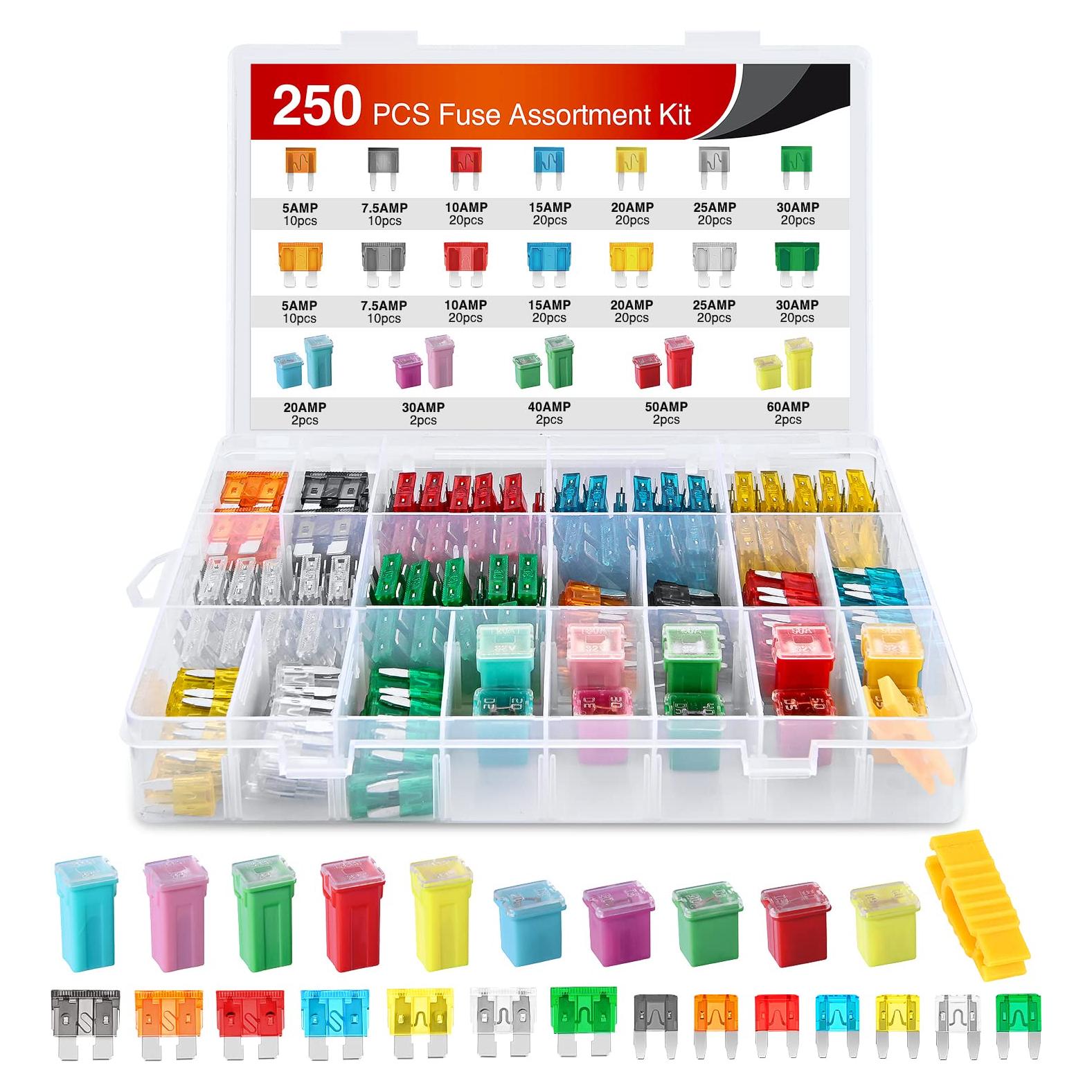 Kit de Fusibles Nilight 250PCS para Automóvil y Camión