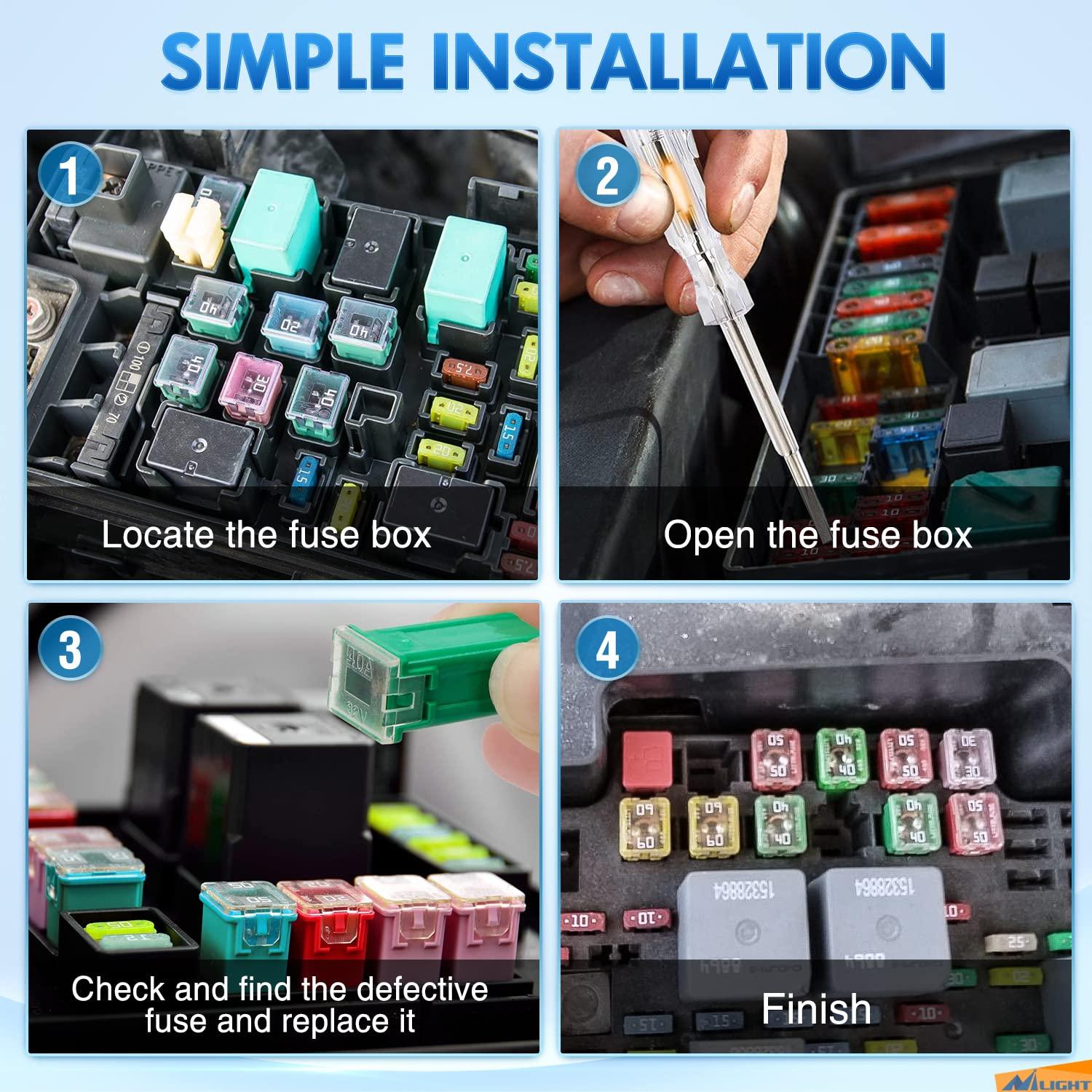 Kit de Fusibles Nilight 250PCS para Automóvil y Camión