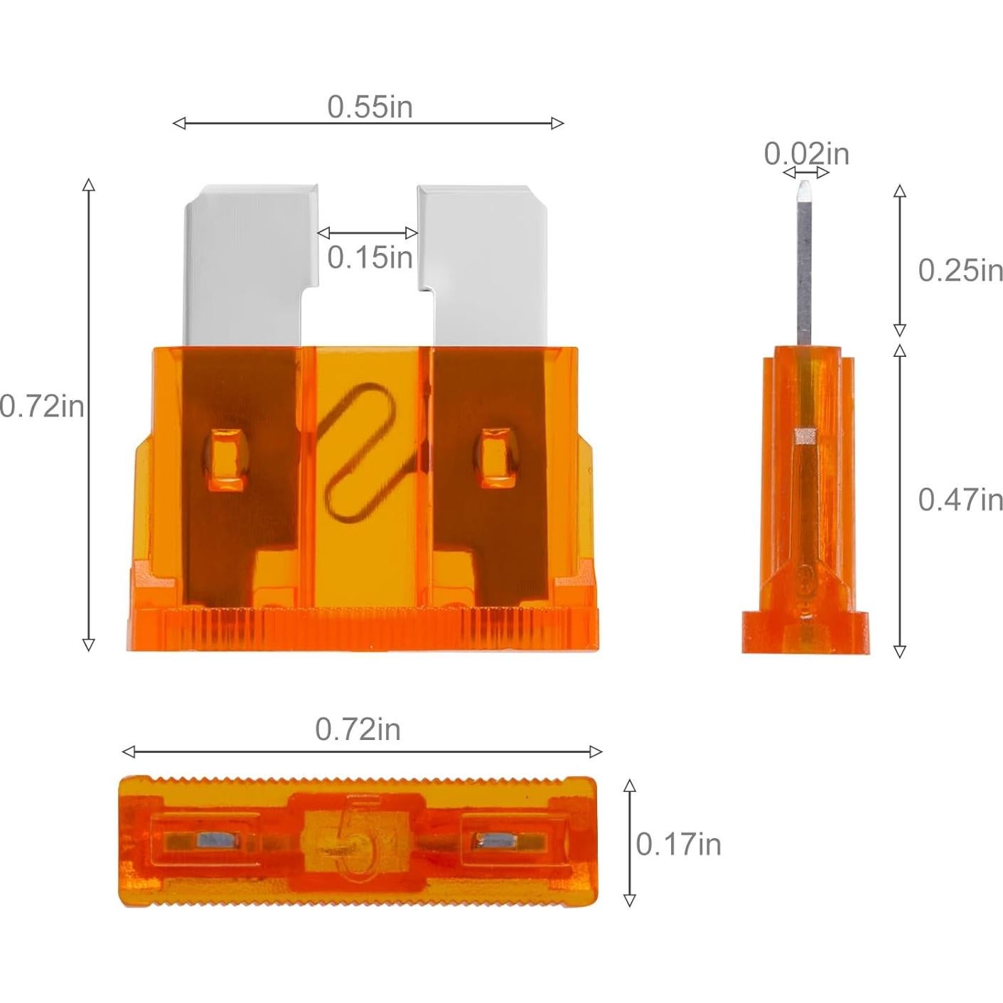 Kit de Fusibles Estándar 100 Pcs Mehdingna 3A-35A para Automóviles