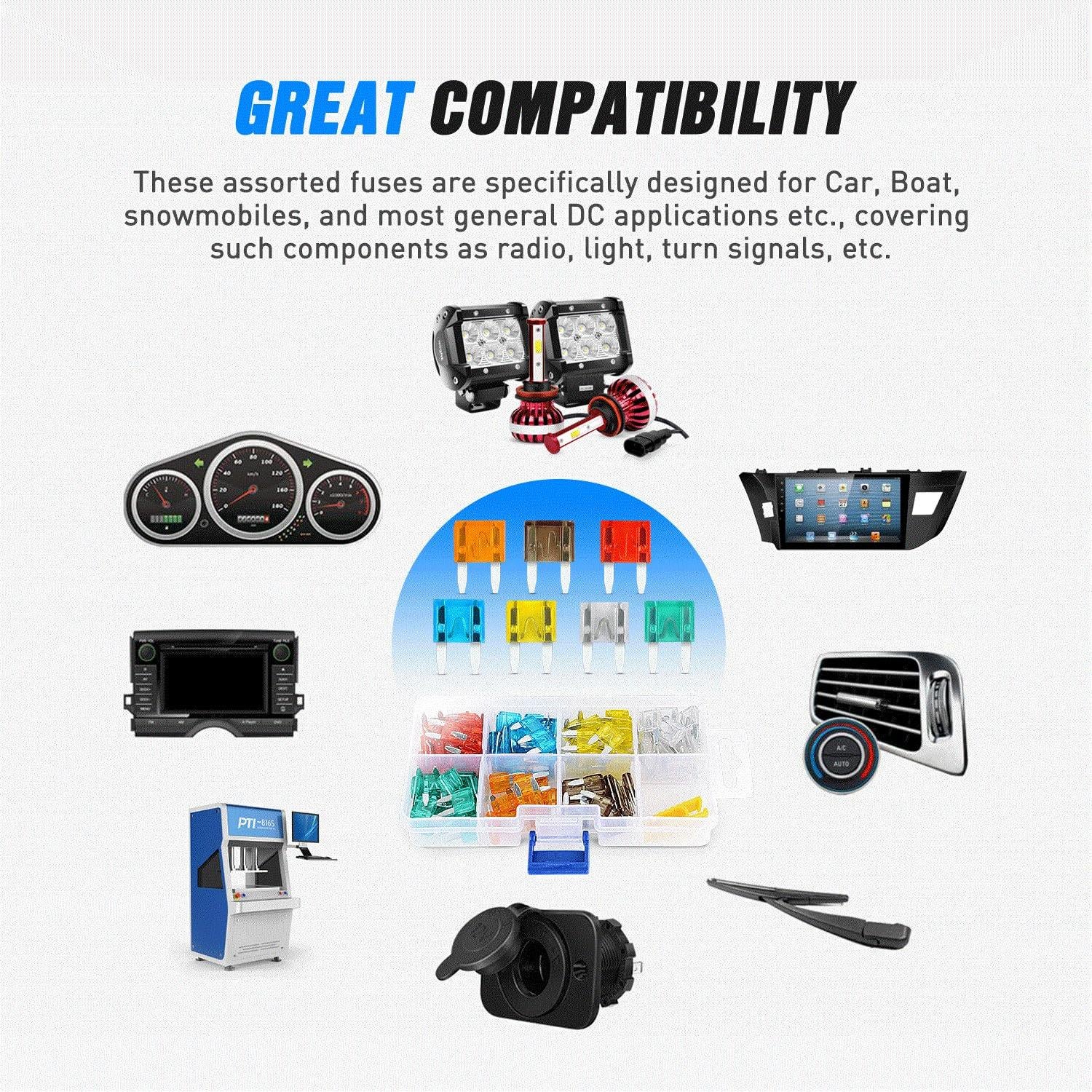 Fusibles de Cuchilla Nilight 120Pcs Mini ATM/APM 5-30A