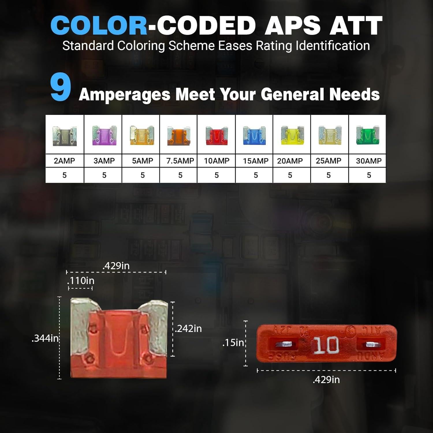 Kit de Fusibles Automotrices AKOSN Low Profile Mini 45 Piezas