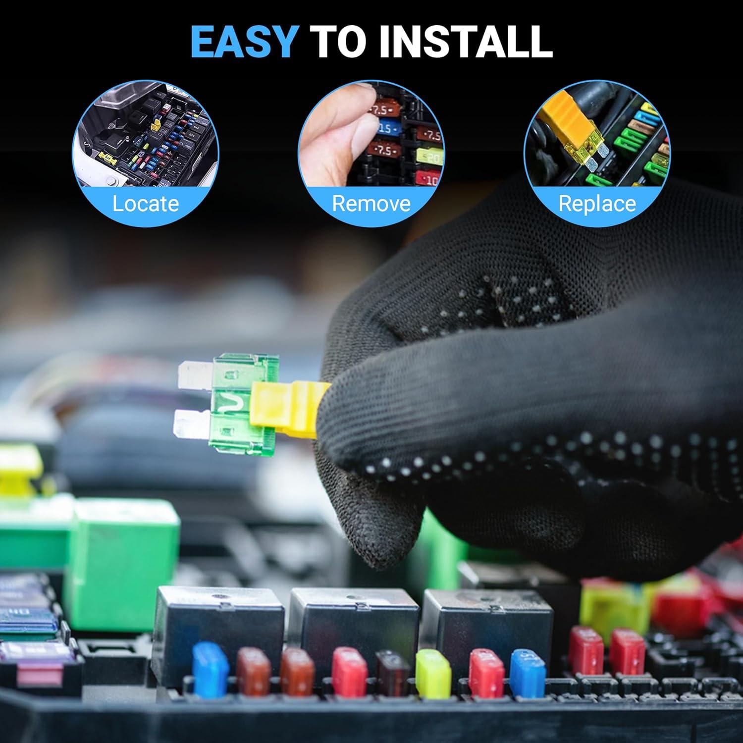 Kit de Fusibles Automotrices AKOSN Low Profile Mini 45 Piezas