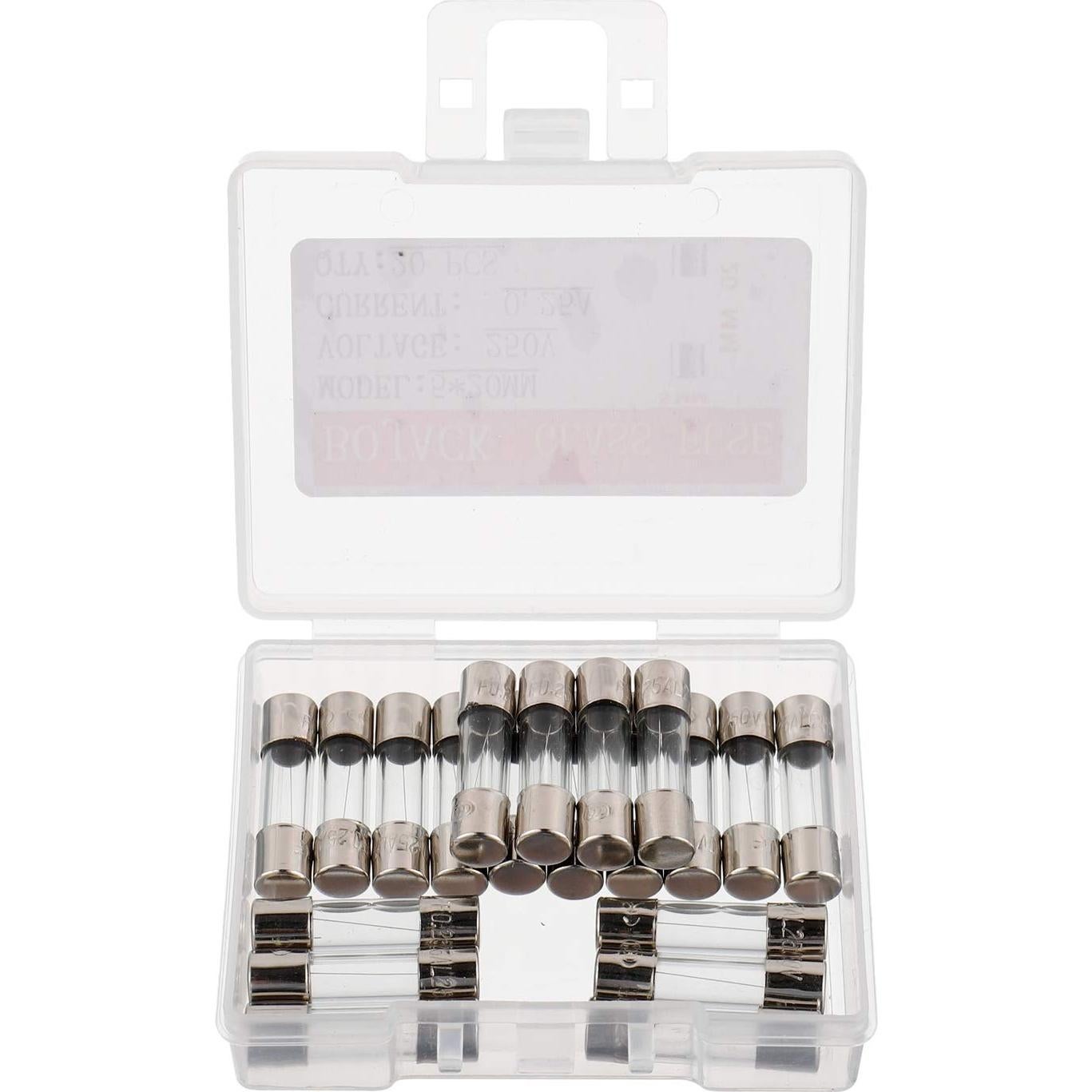 Fusibles de vidrio BOJACK 5x20mm 0.25A 250V - Paquete de 20