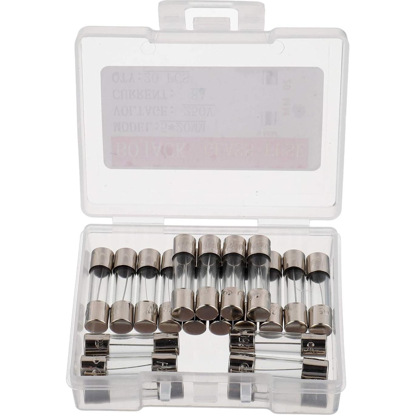 Fusibles de Vidrio Rápido BOJACK 5x20mm 8A 250V Paquete 20