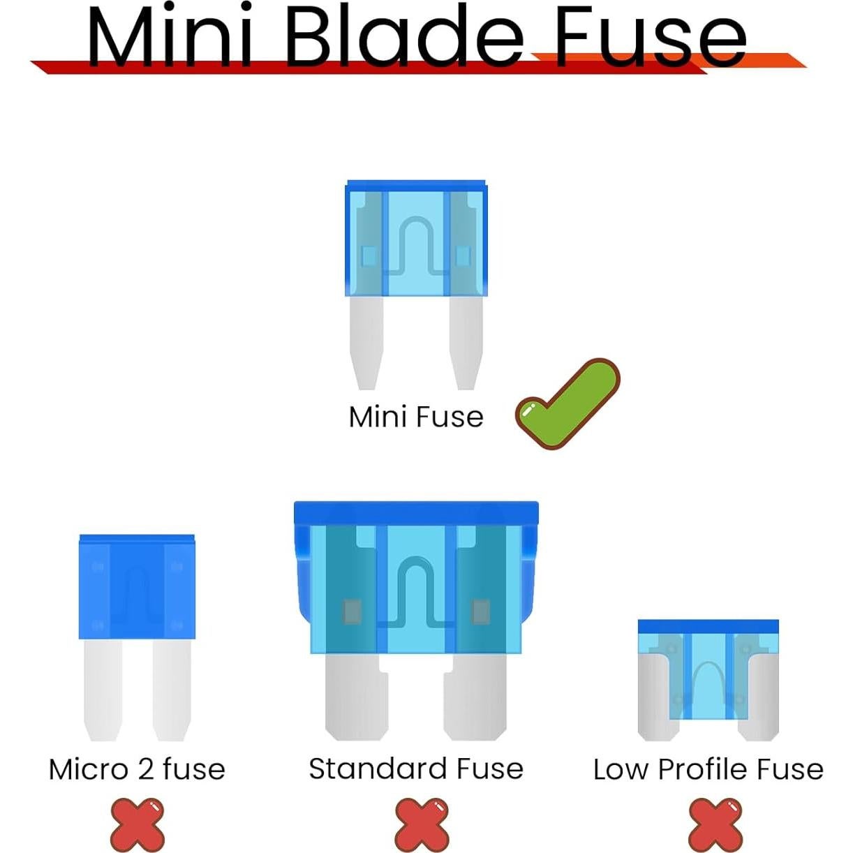 Fusibles Mini 15A SVZ - 25 Pcs para Coche y Barco