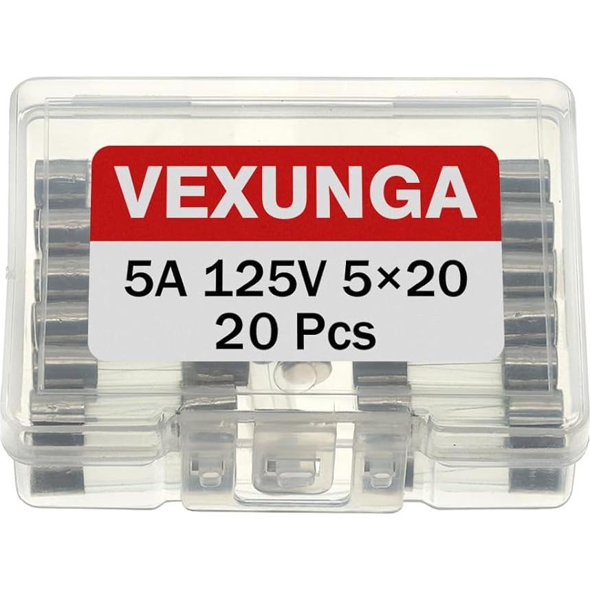 Fusibles de Vidrio VEXUNGA 5A 125V para Luces de Navidad 20pcs