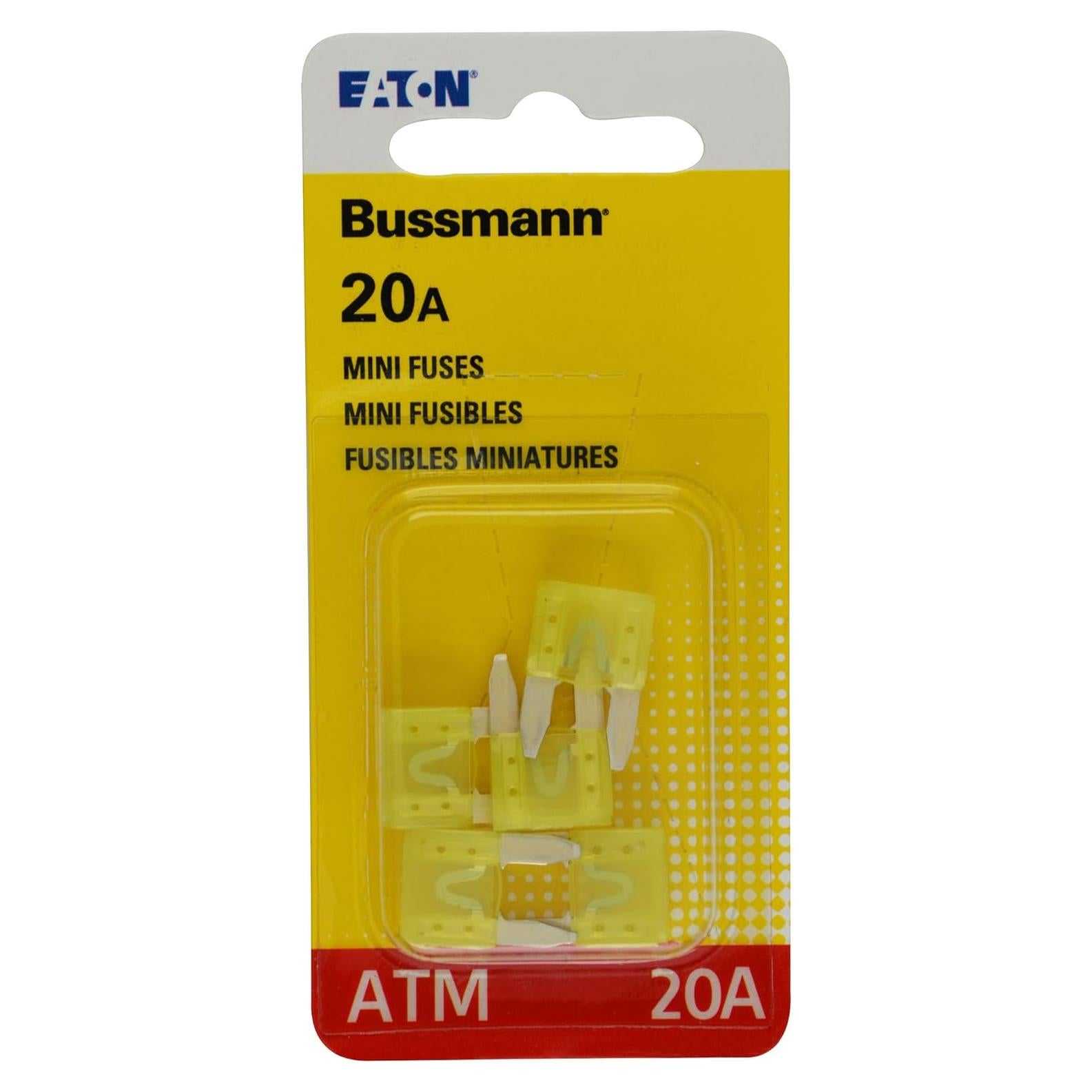 Fusible Mini Rápido Bussmann BP/ATM-20 20A Amarillo - Paquete de 5