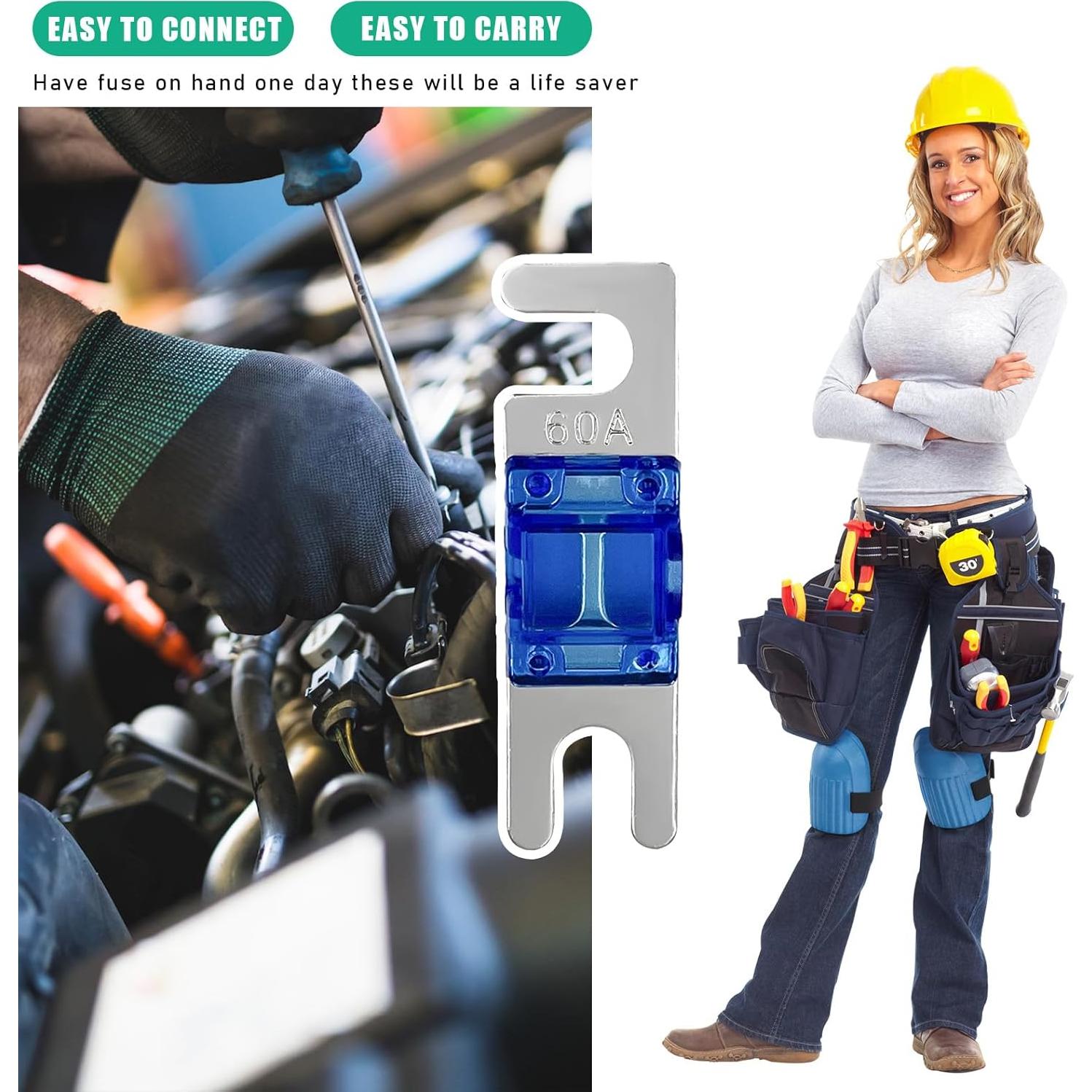 18 Fusibles ANL Mini para Coche 20A-150A Suvnie Colorido