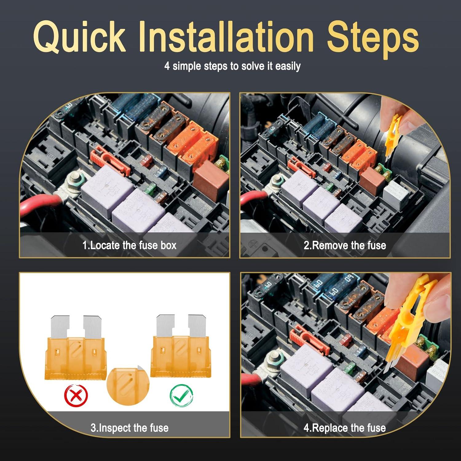 Kit de Fusibles de Coche 1332 Piezas Tinrbip - Mini, Estándar, Micro