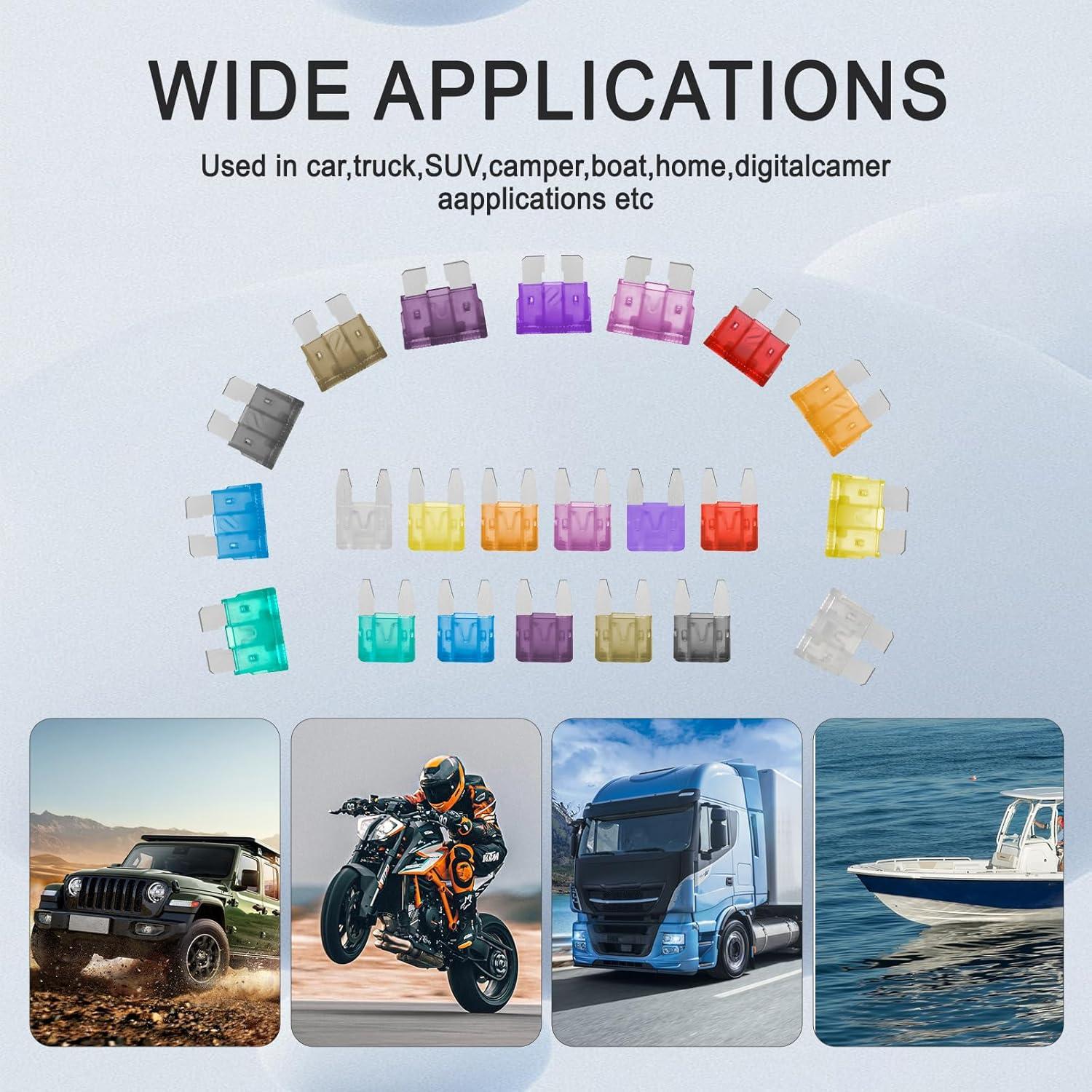 Kit de Fusibles de Coche 1332 Piezas Tinrbip - Mini, Estándar, Micro