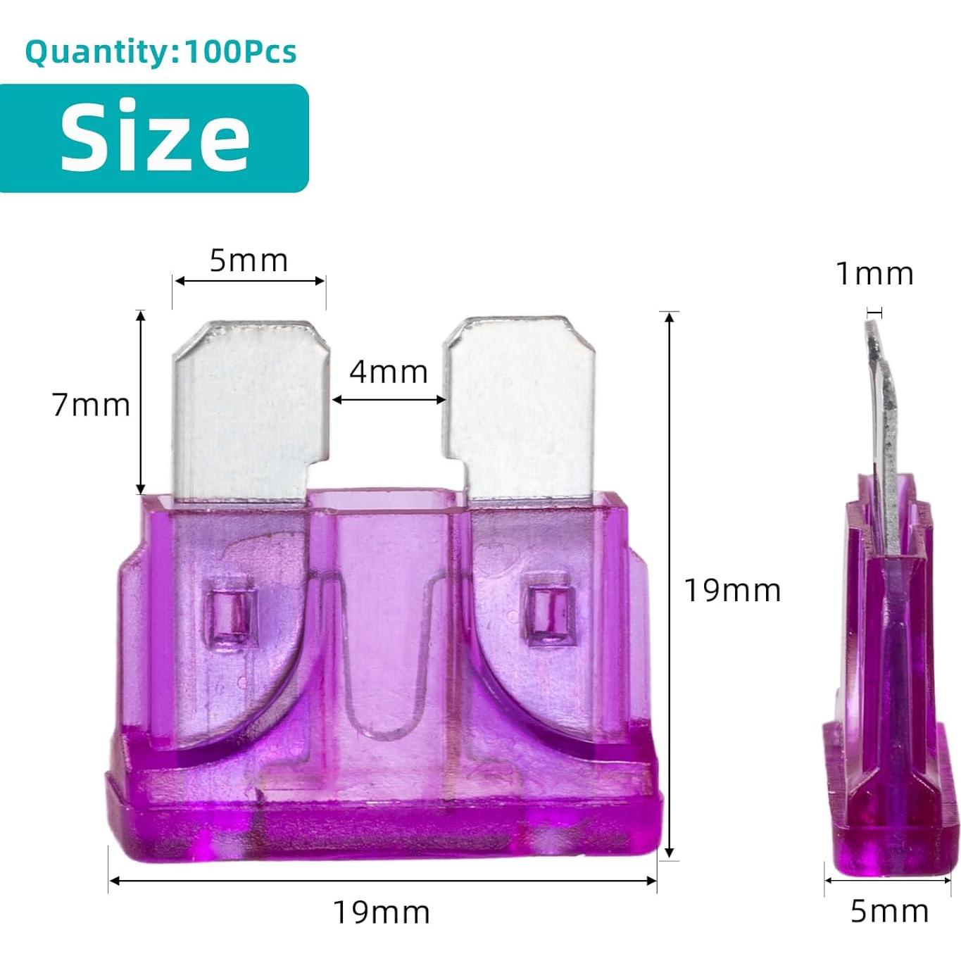 100 Fusibles de 3A Gomedi para Automóviles y Barcos