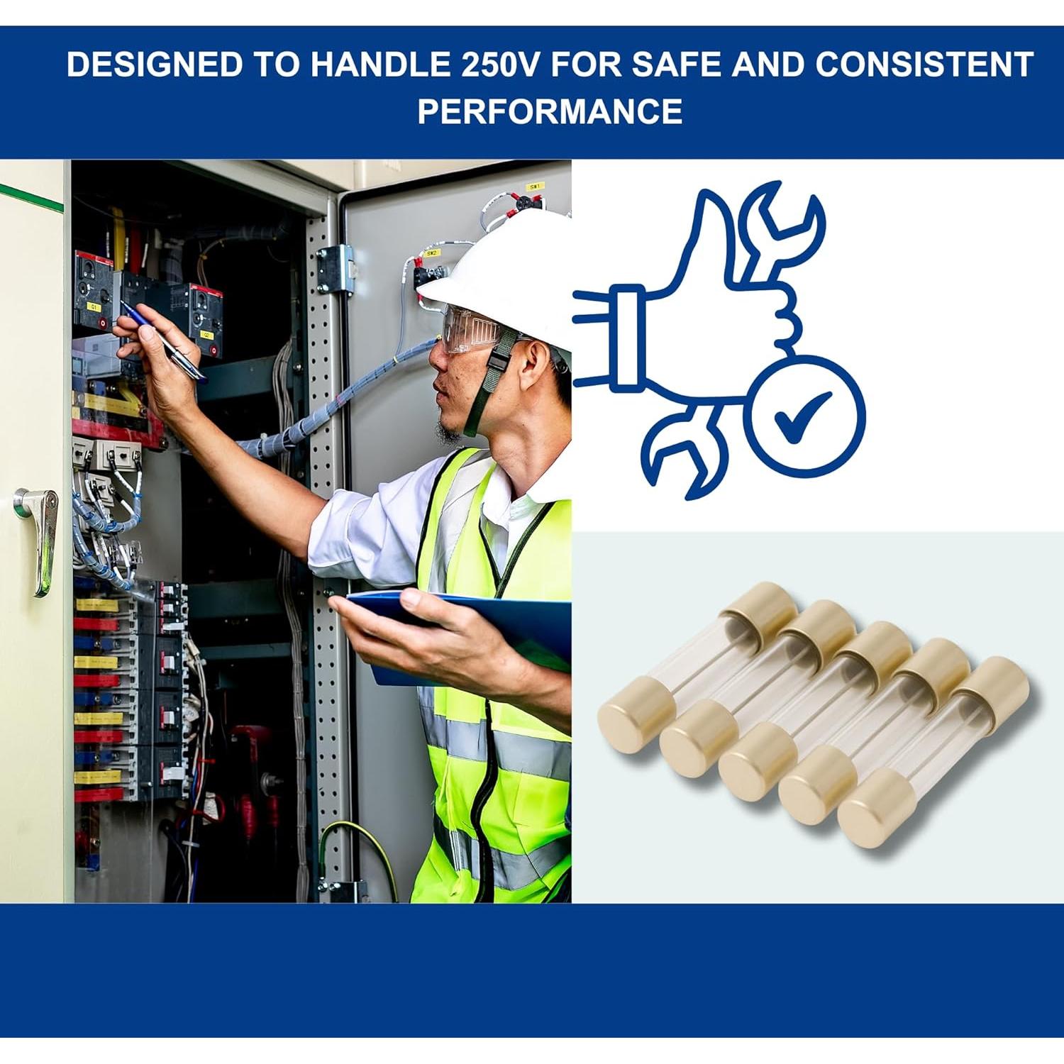 Fusibles de vidrio GMA 315mA 250V - Paquete de 5 Techman