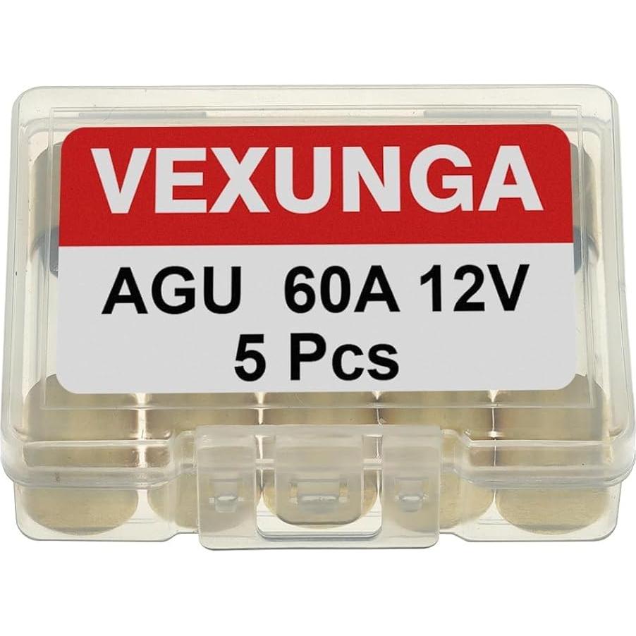 Fusible AGU 60A VEXUNGA de Vidrio para Amplificador 12V (Paquete 5)