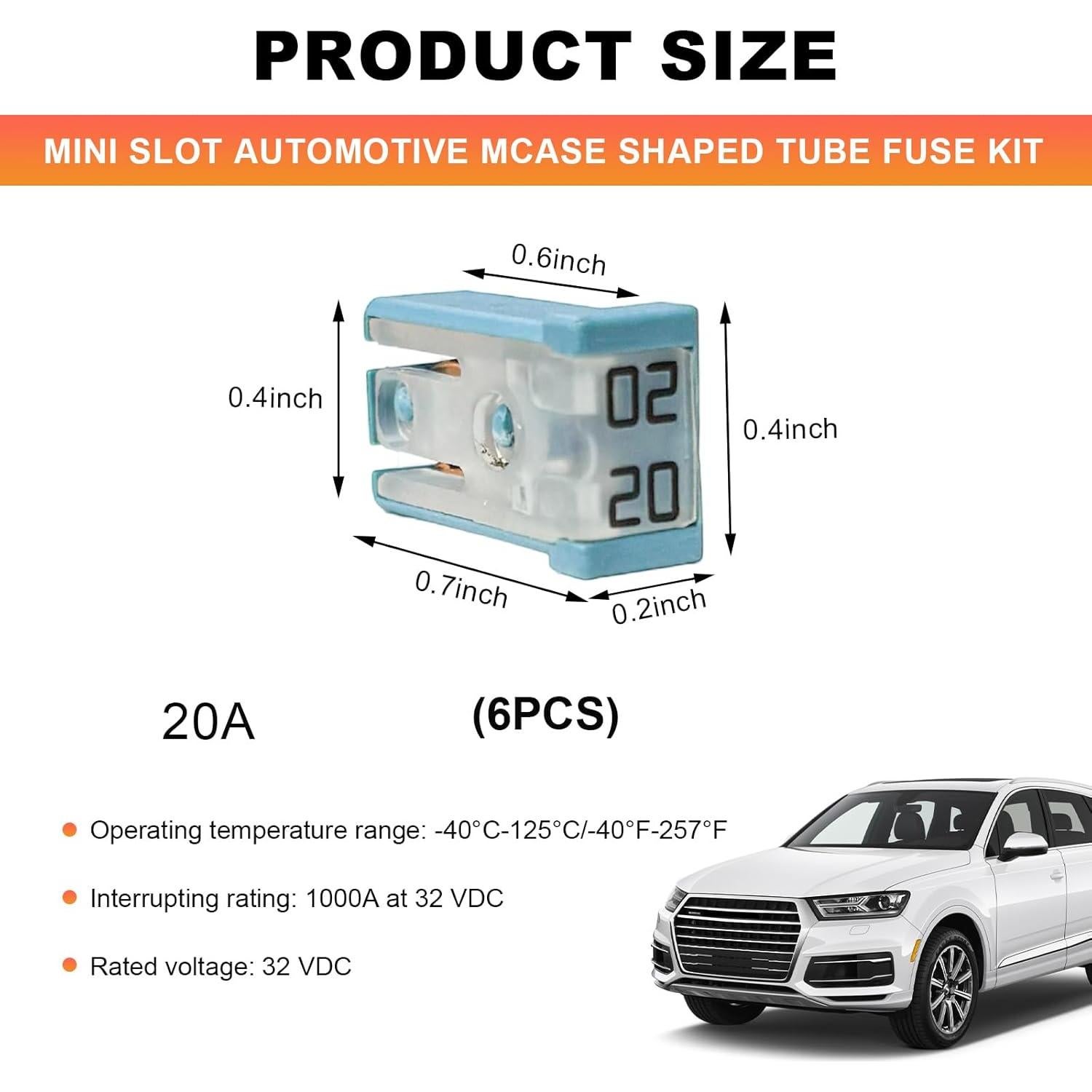 Kit de Fusibles Automotrices Mini FSTURIOS 20A 6Pcs