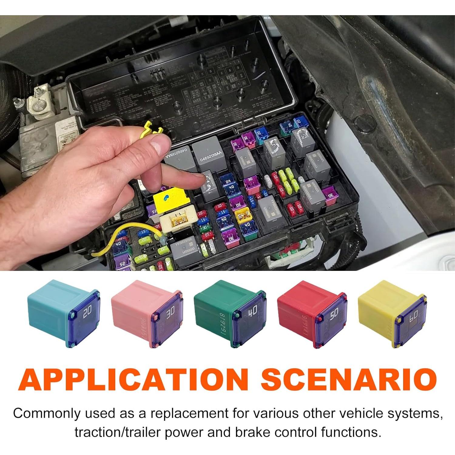 Kit de 10 Fusibles Cuadrados Gasedin 20A 30A 40A 50A 60A