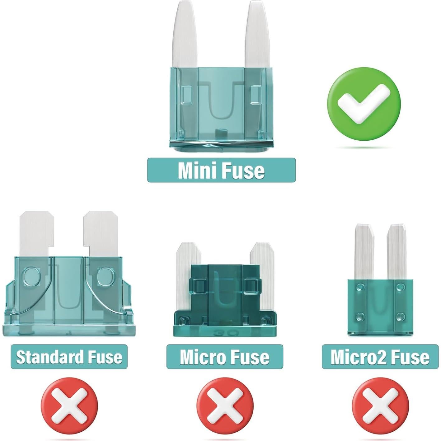 Fusibles Mini ALLECIN 1A para Automóviles - Paquete de 50 Piezas