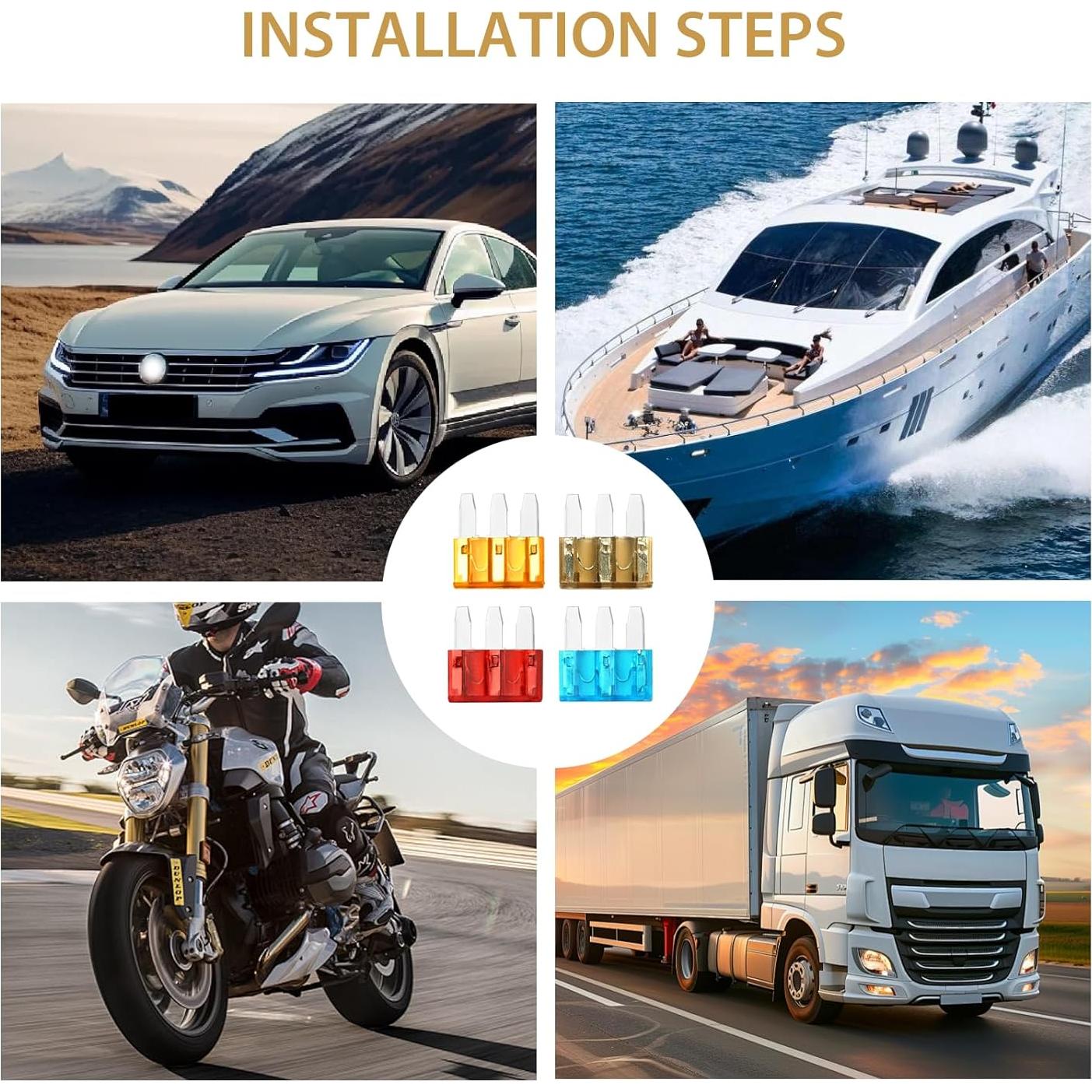 Kit de Fusibles Micro 3 Palas YENOVO 60 Piezas 5A-15A