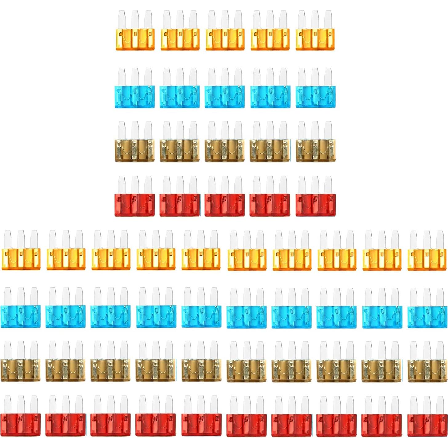 Kit de Fusibles Micro 3 Palas YENOVO 60 Piezas 5A-15A