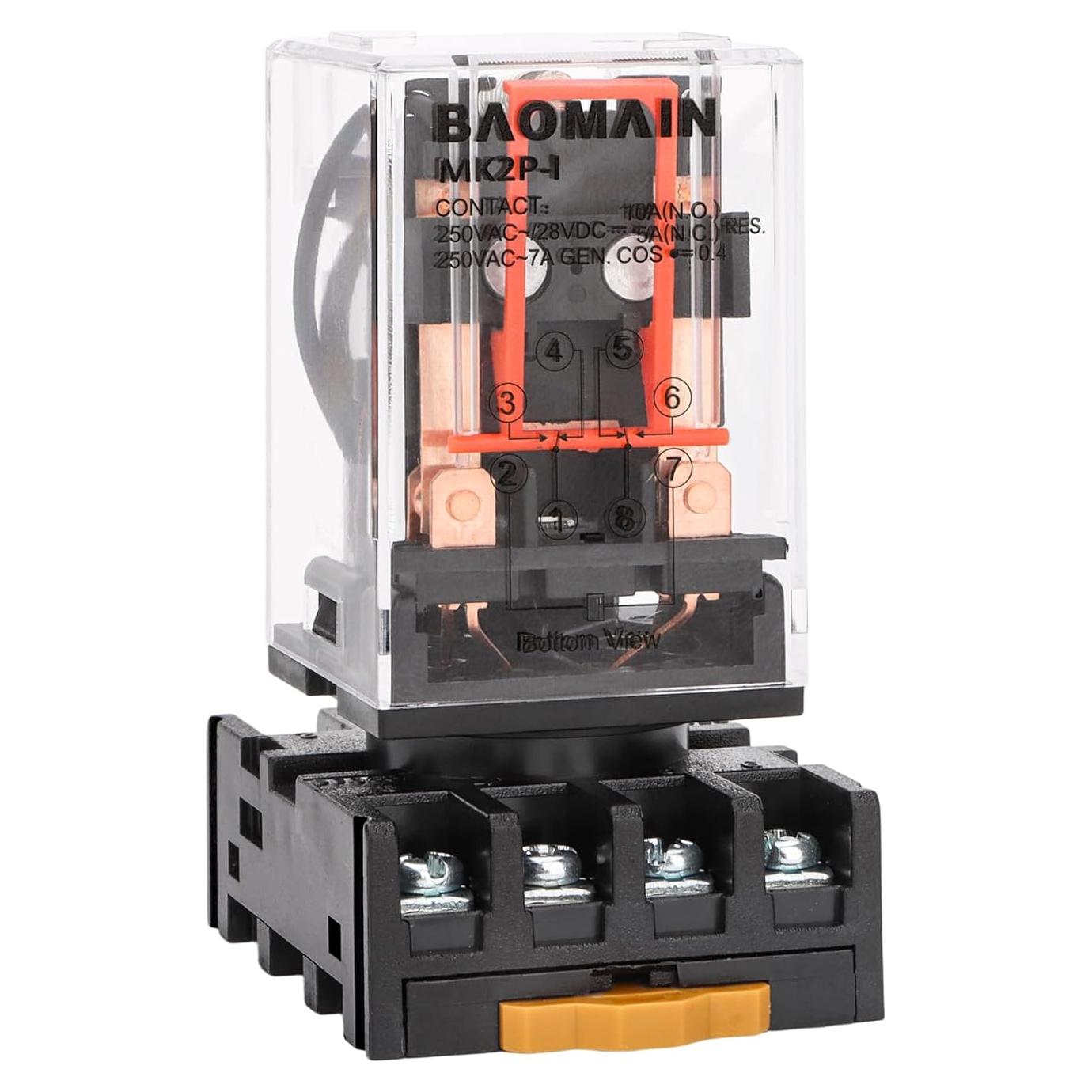 Relé Electromagnético Baomain MK2P-I AC 220V DPDT 8 Pines